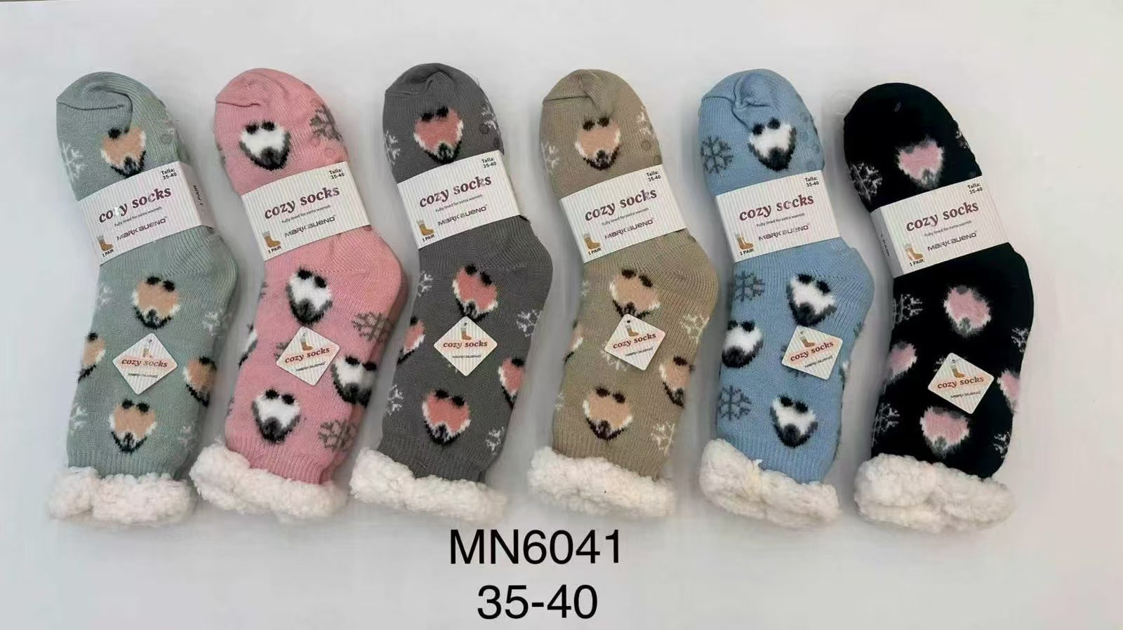 FEMME Chaussettes chaussons fourrées (x12)/6041