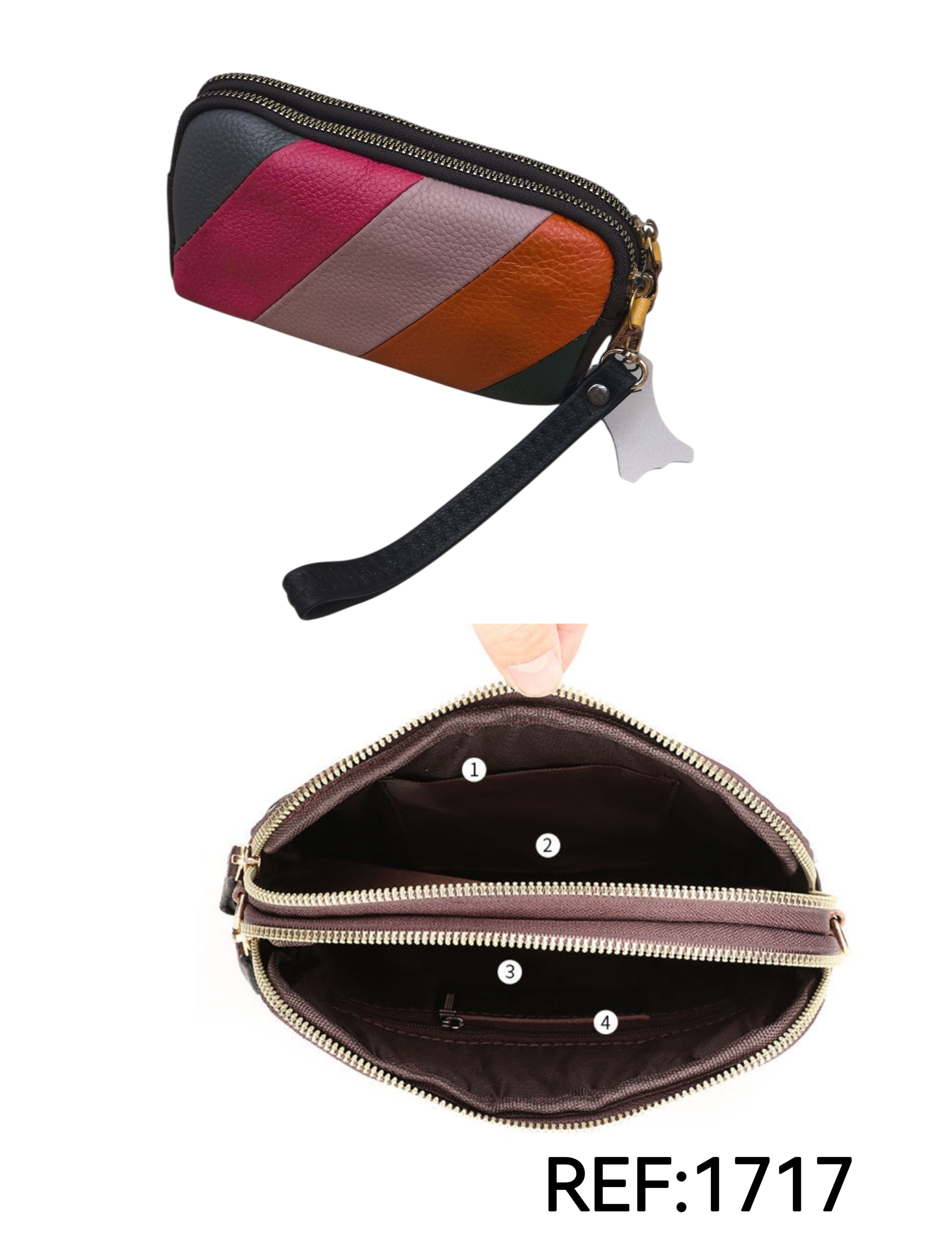 Porte monnaie- Cuir véritable  Multicolore Couleurs(X6)