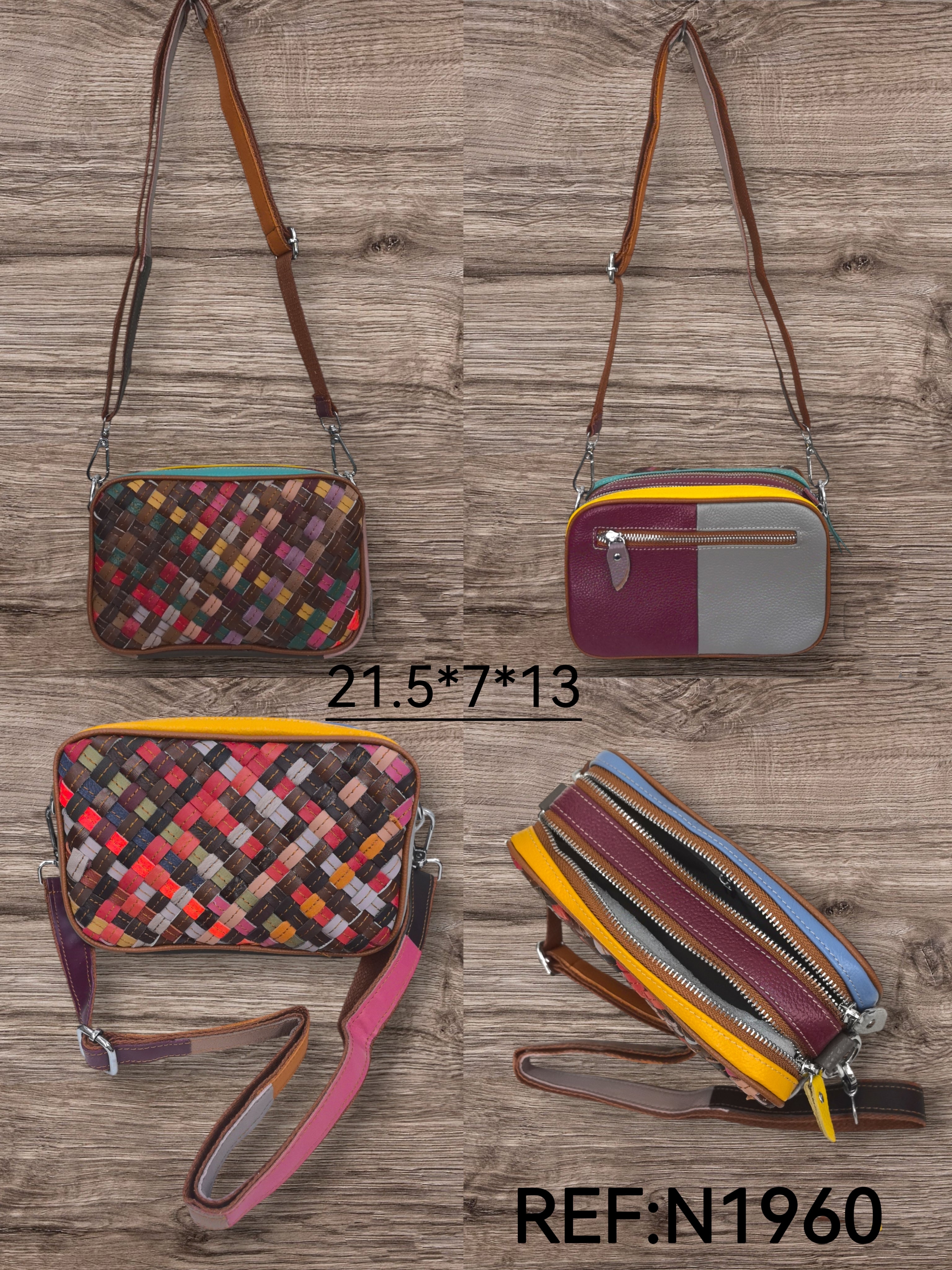 Sac multicouleur  en  Cuir véritable Pour Femme (X5)