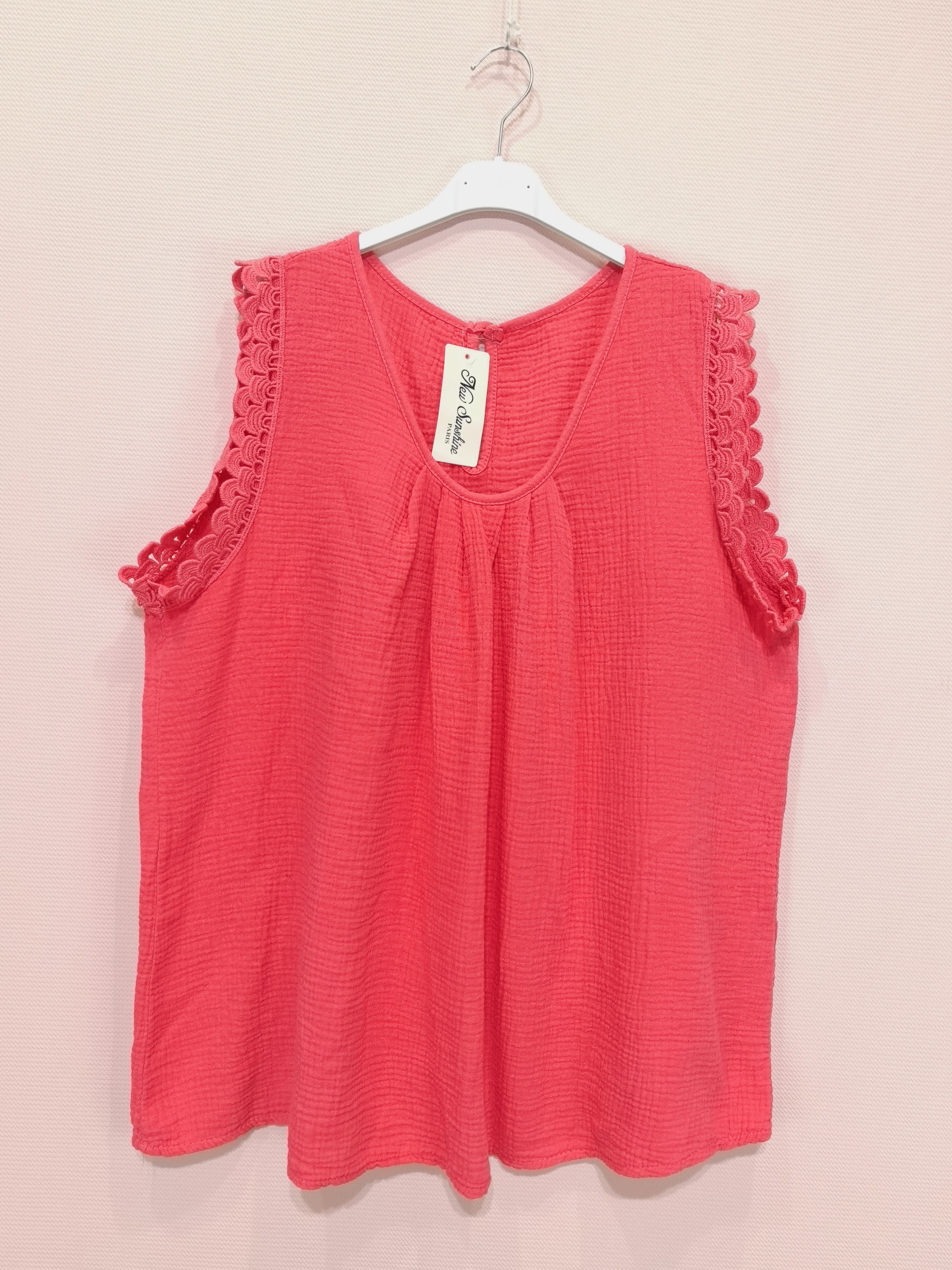 Top En Gaze De Coton Dos Avec Boutons (x8)