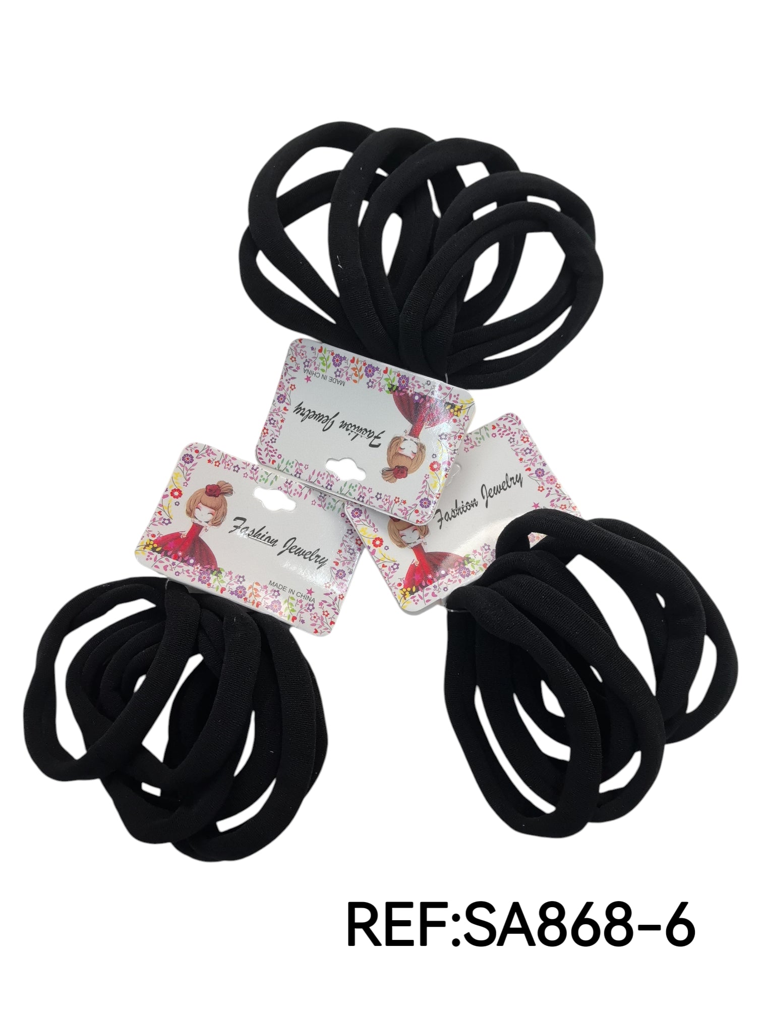 Paquet de 6 Élastiques noirs simples (x12)