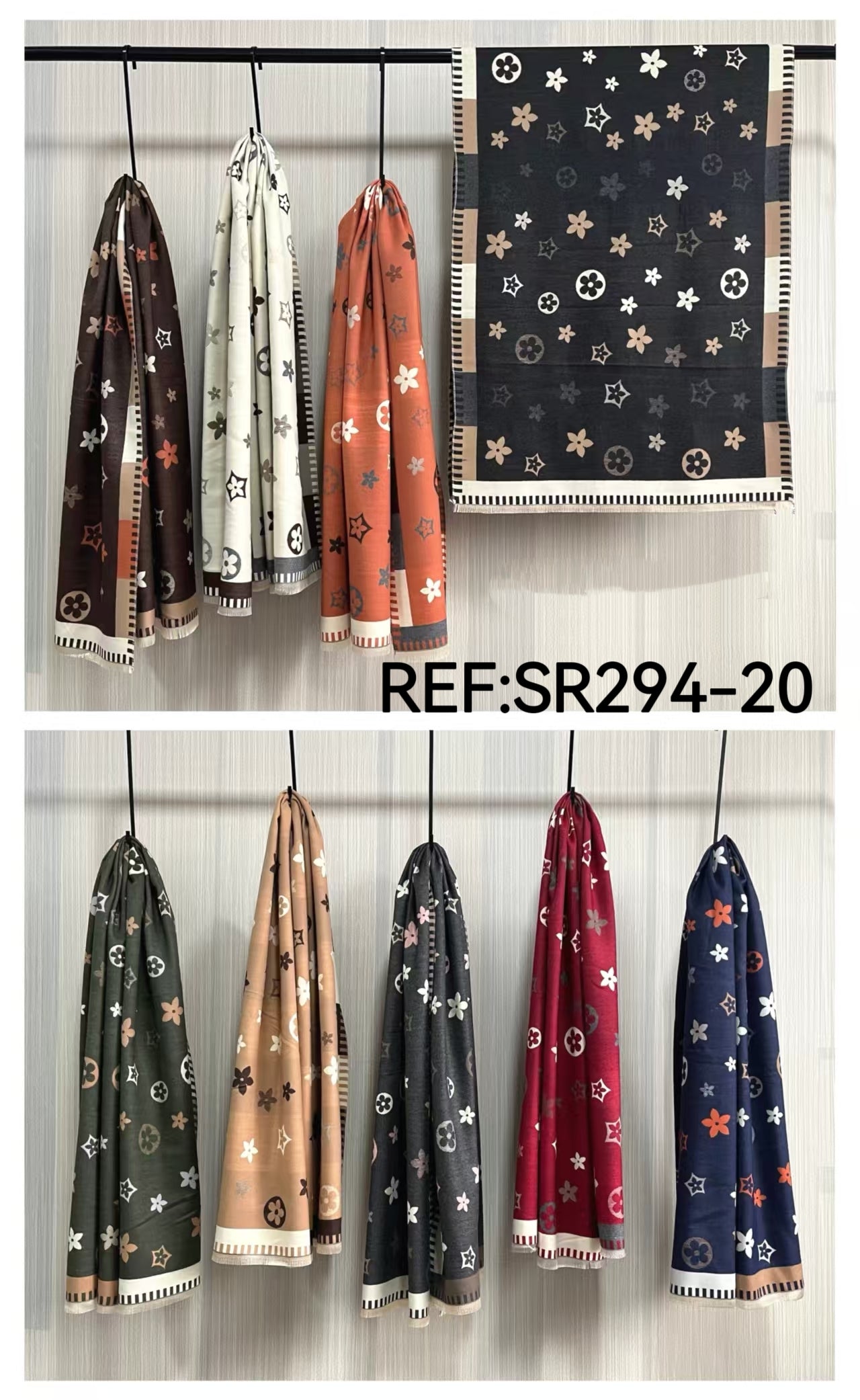 Écharpe Imprimées - Styles fleurs/étoilés (x8)#20