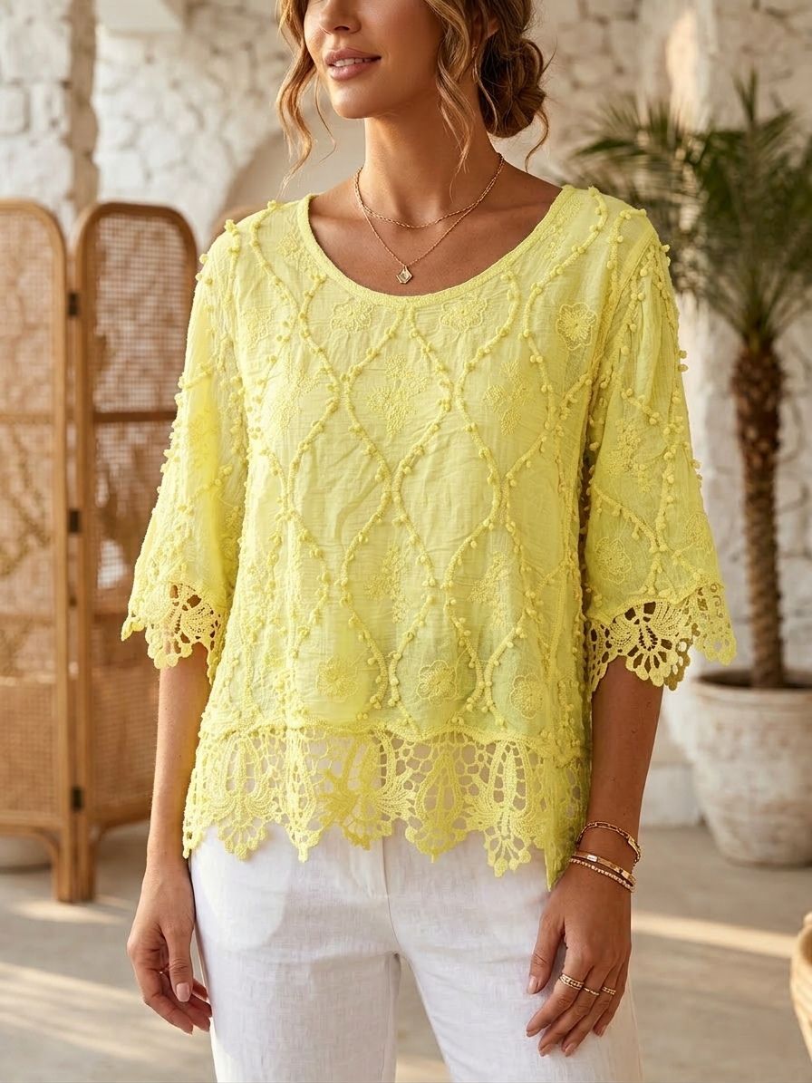 Blouse à broderie anglaise(x6)