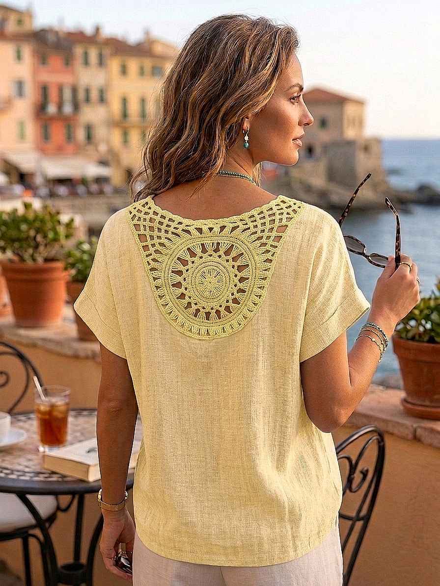 Blouse Avec Dos En Crochet Artisanal(x8)