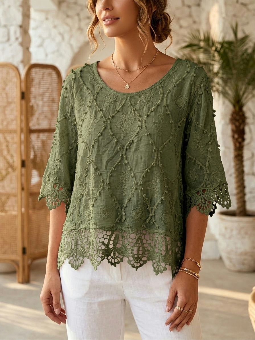 Blouse à broderie anglaise(x6)