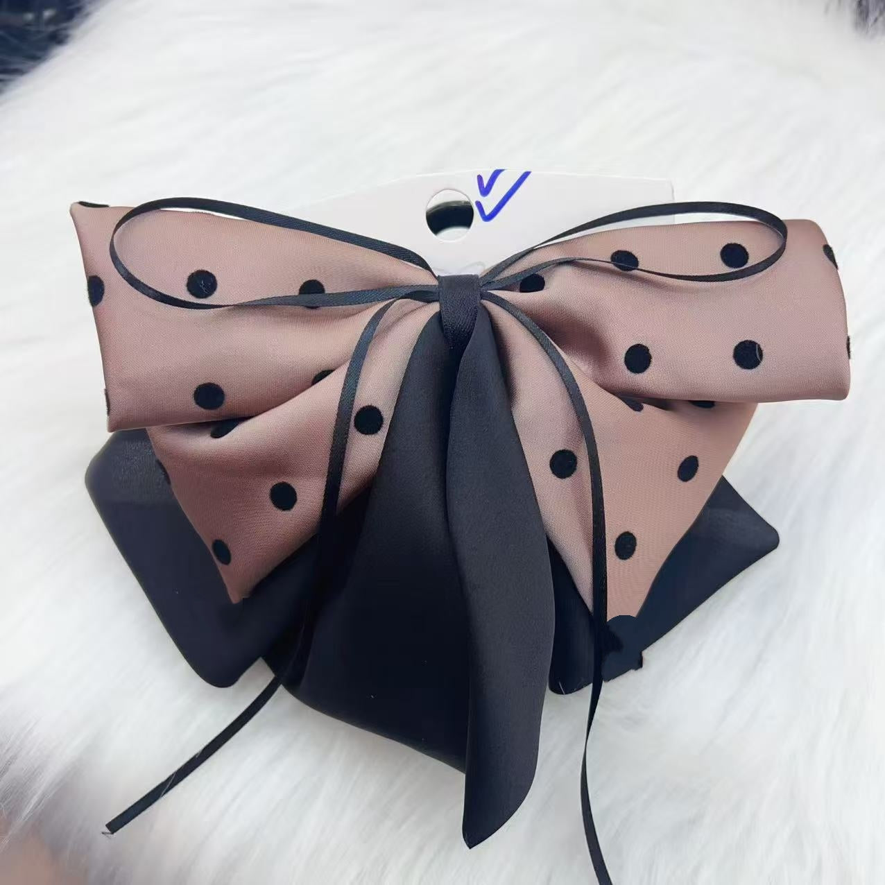 Pinces à cheveux petits pois avec nœud(x6)#7