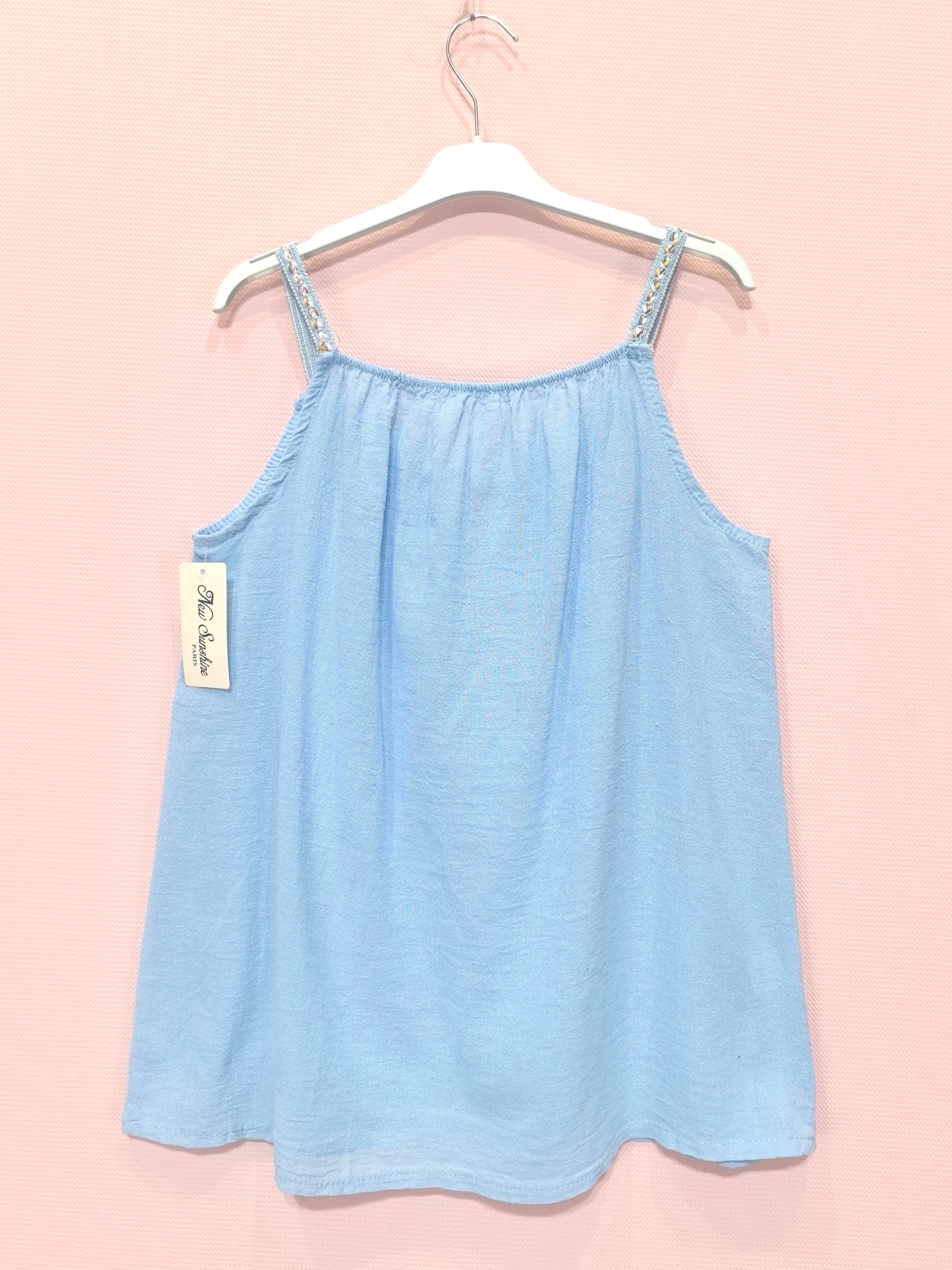 Top bretelles à motifs feuillage brodés (x8)