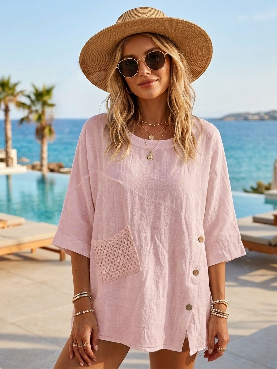 Blouse oversize,manches Chauve-souris (x6)