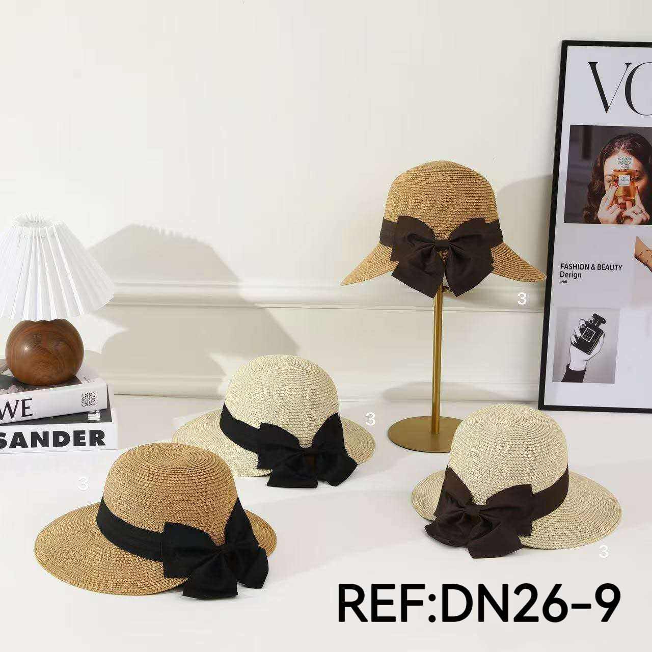 Chapeau de paille à nœud papillon(x12)#9