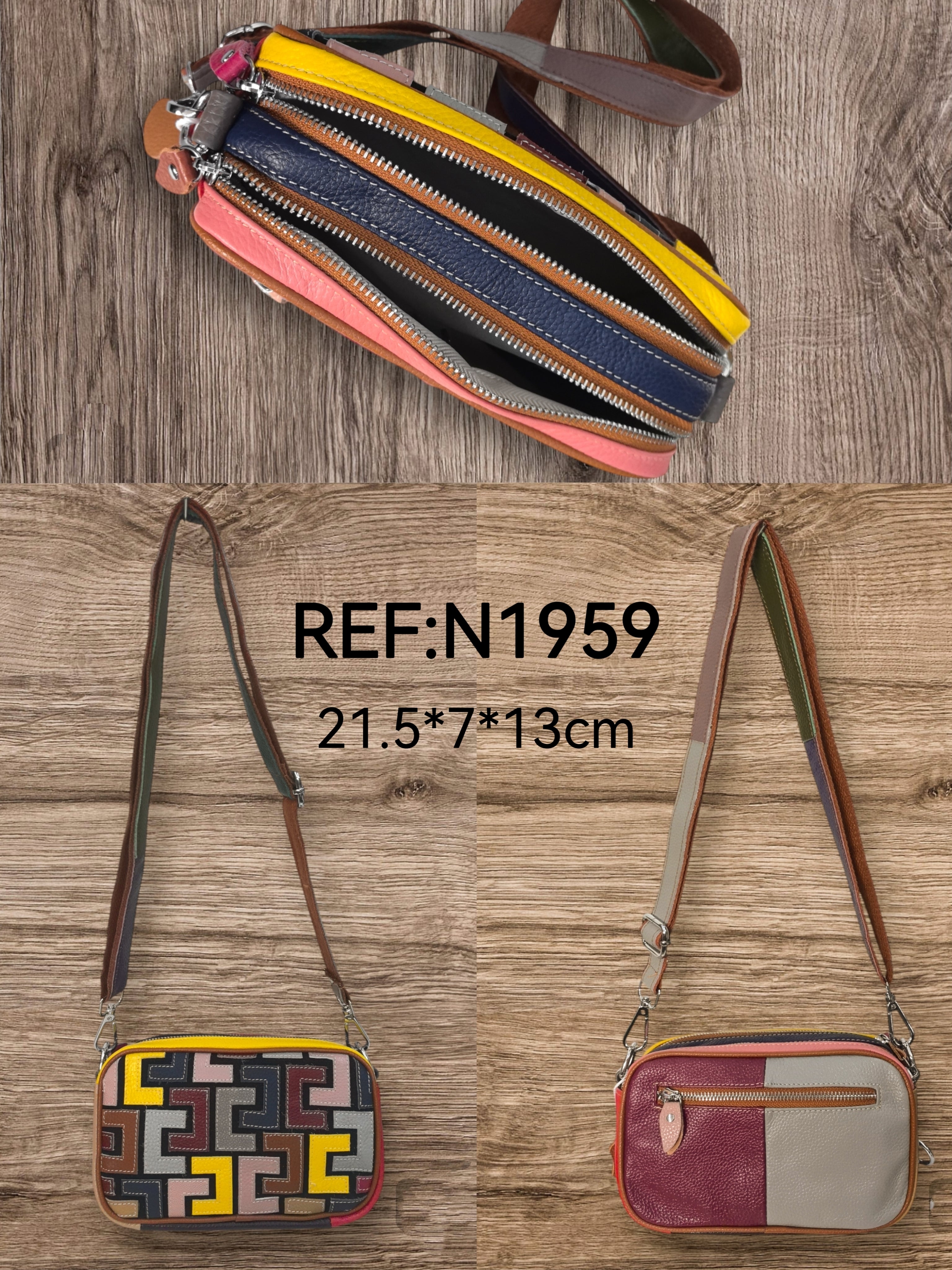 Sac multicouleur  en  Cuir véritable Pour Femme (X5)