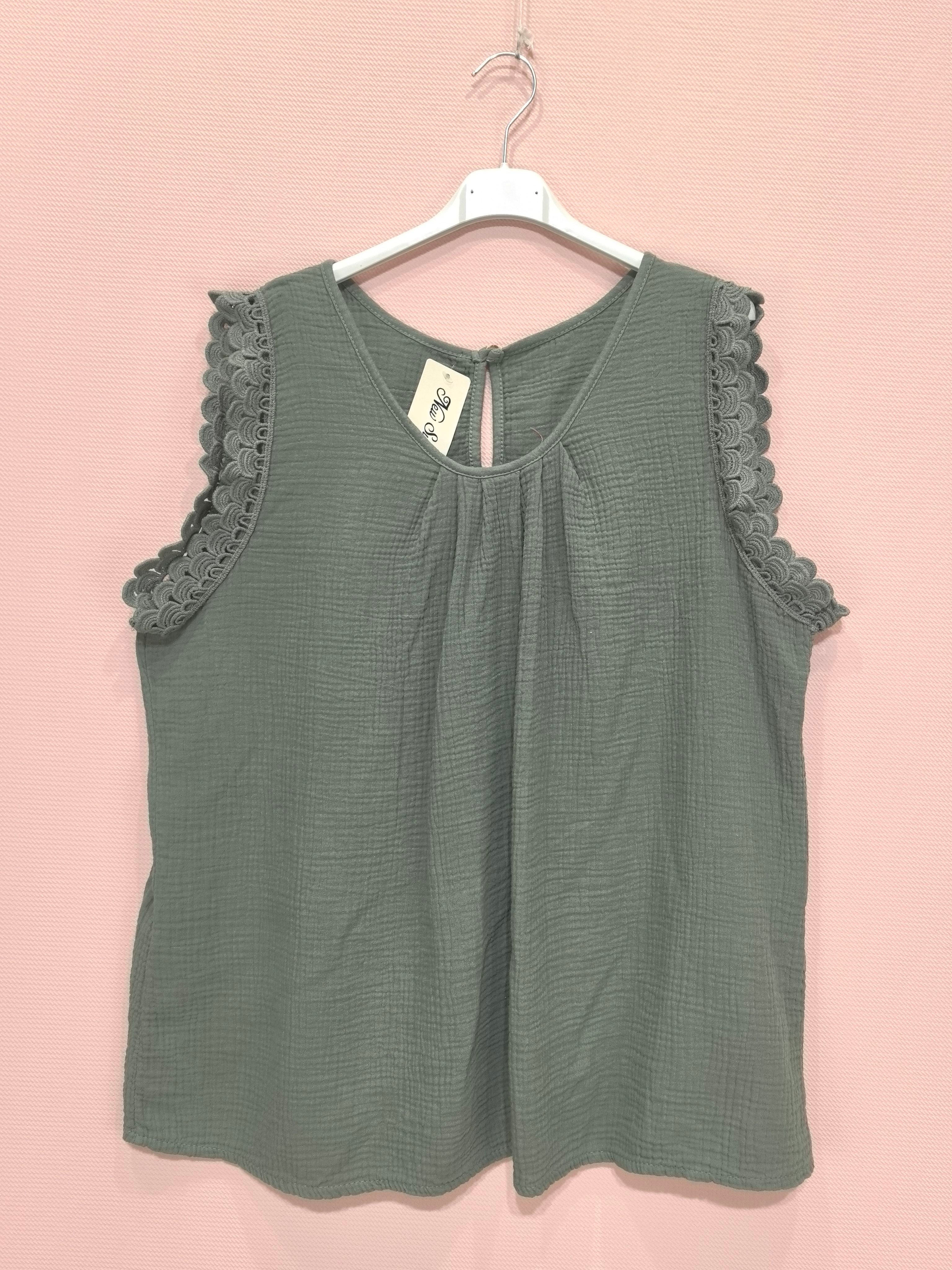 Top En Gaze De Coton Dos Avec Boutons (x8)