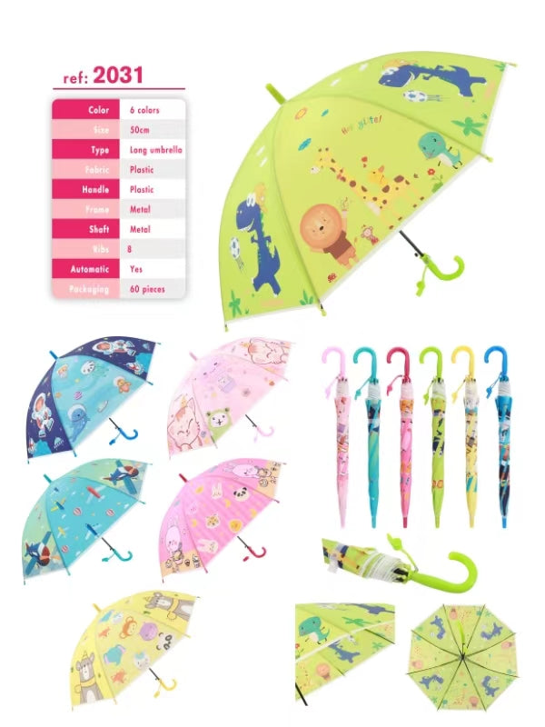 LOT DE 12 - Parapluie transparent ENFANT #2031