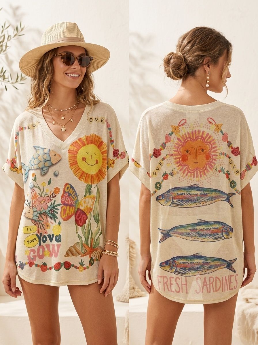 T-shirt OverSize Brillant (x6)
