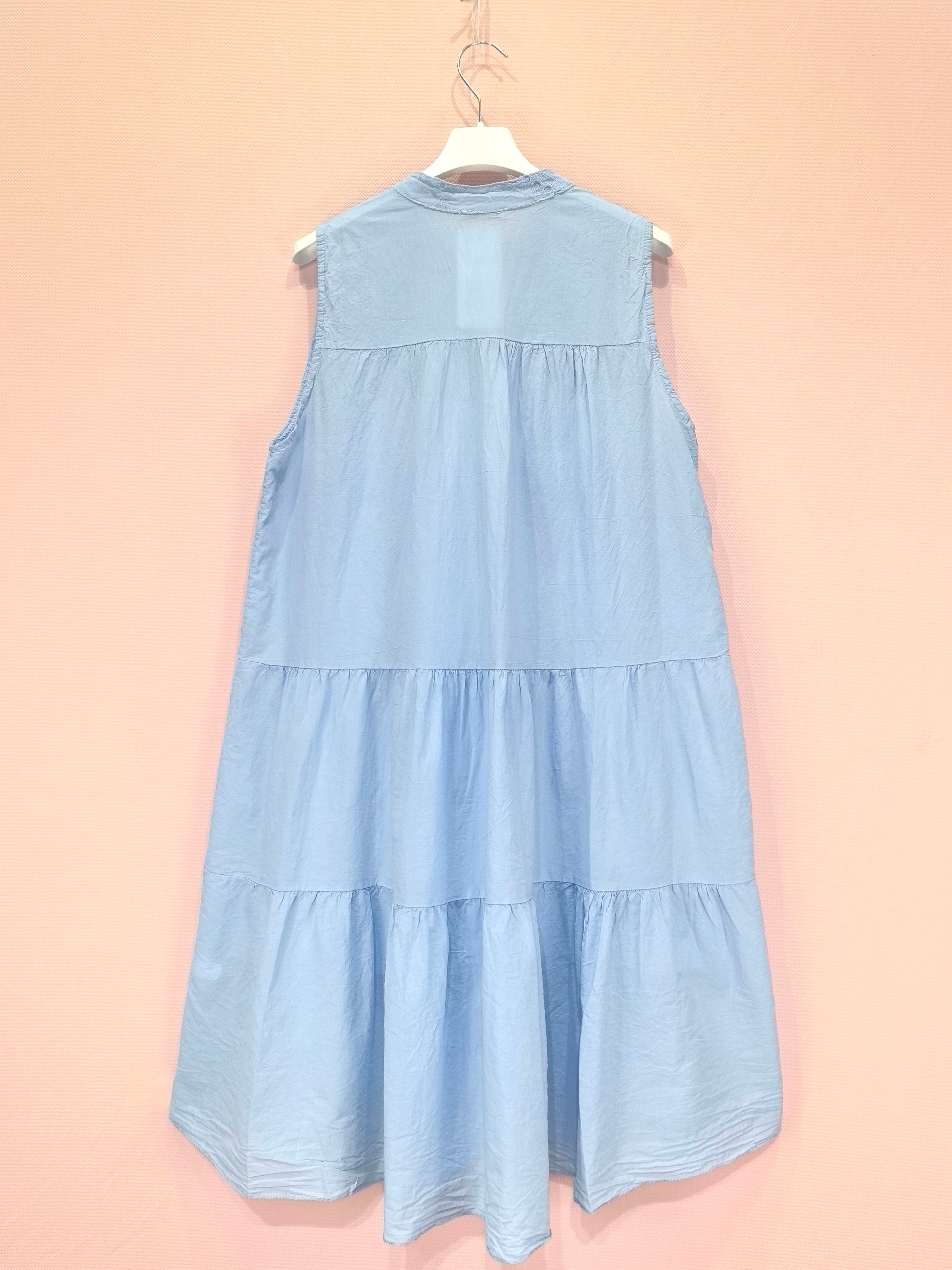 Robe brodée sans manches en coton ajouré (x6)