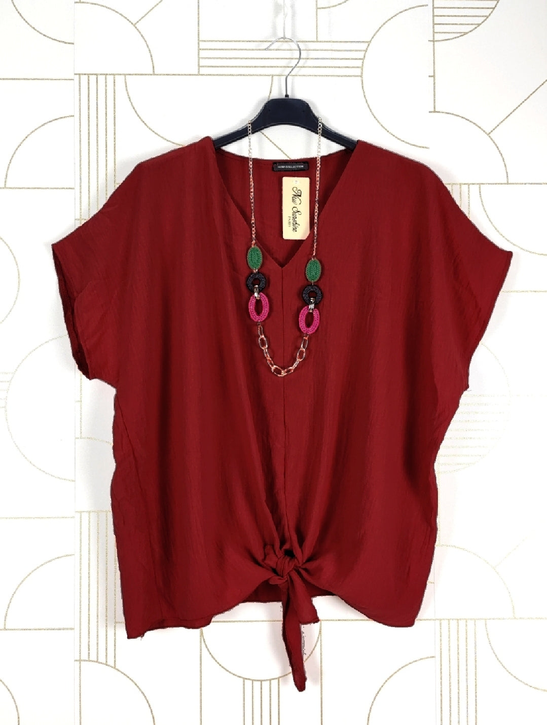 Top oversize col v et manches courtes (x9)