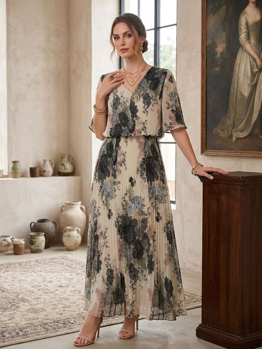 Robe Plissé Imprimée (x4)