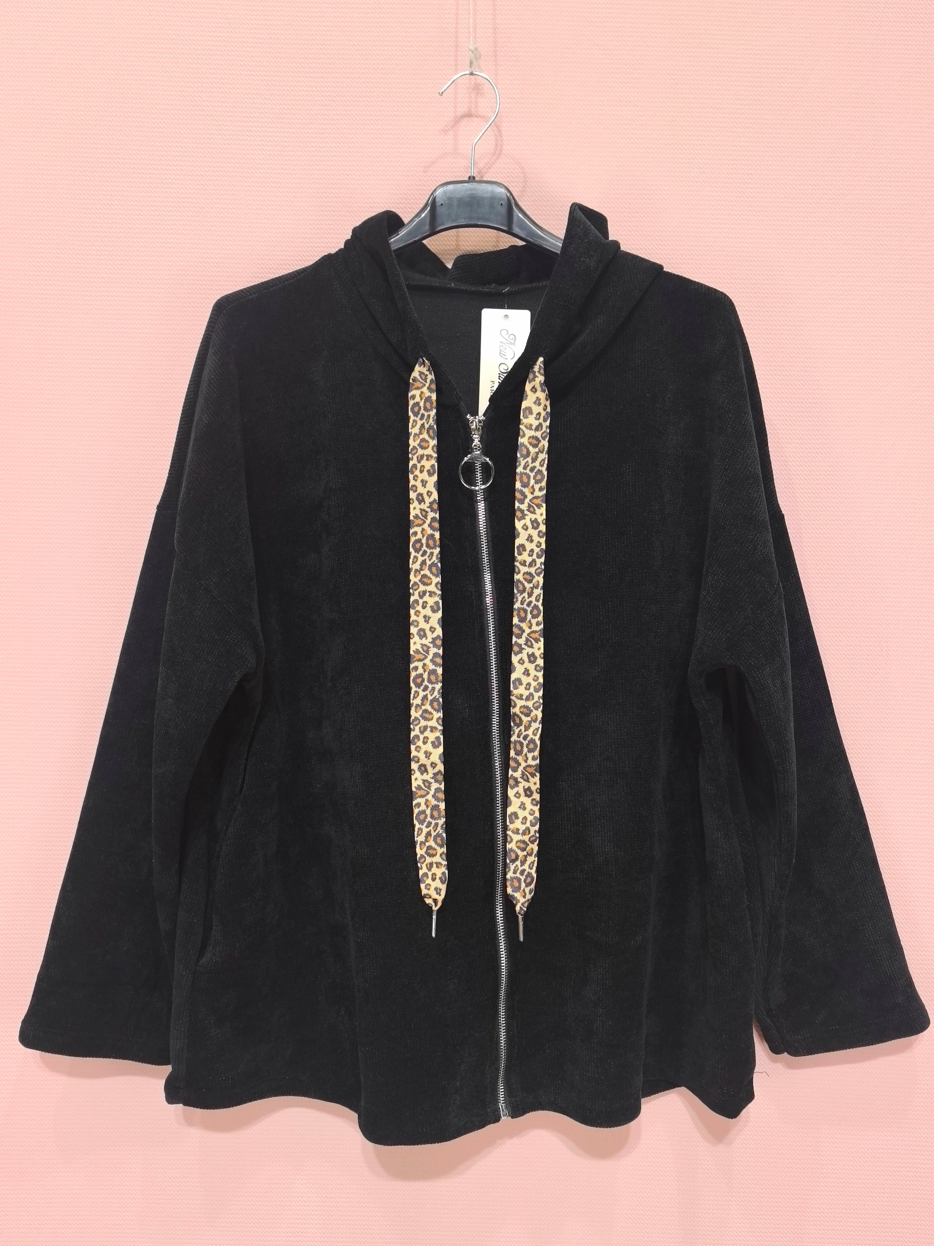 Gilet zippé à capuche velours Avec Deux Poches(X6)