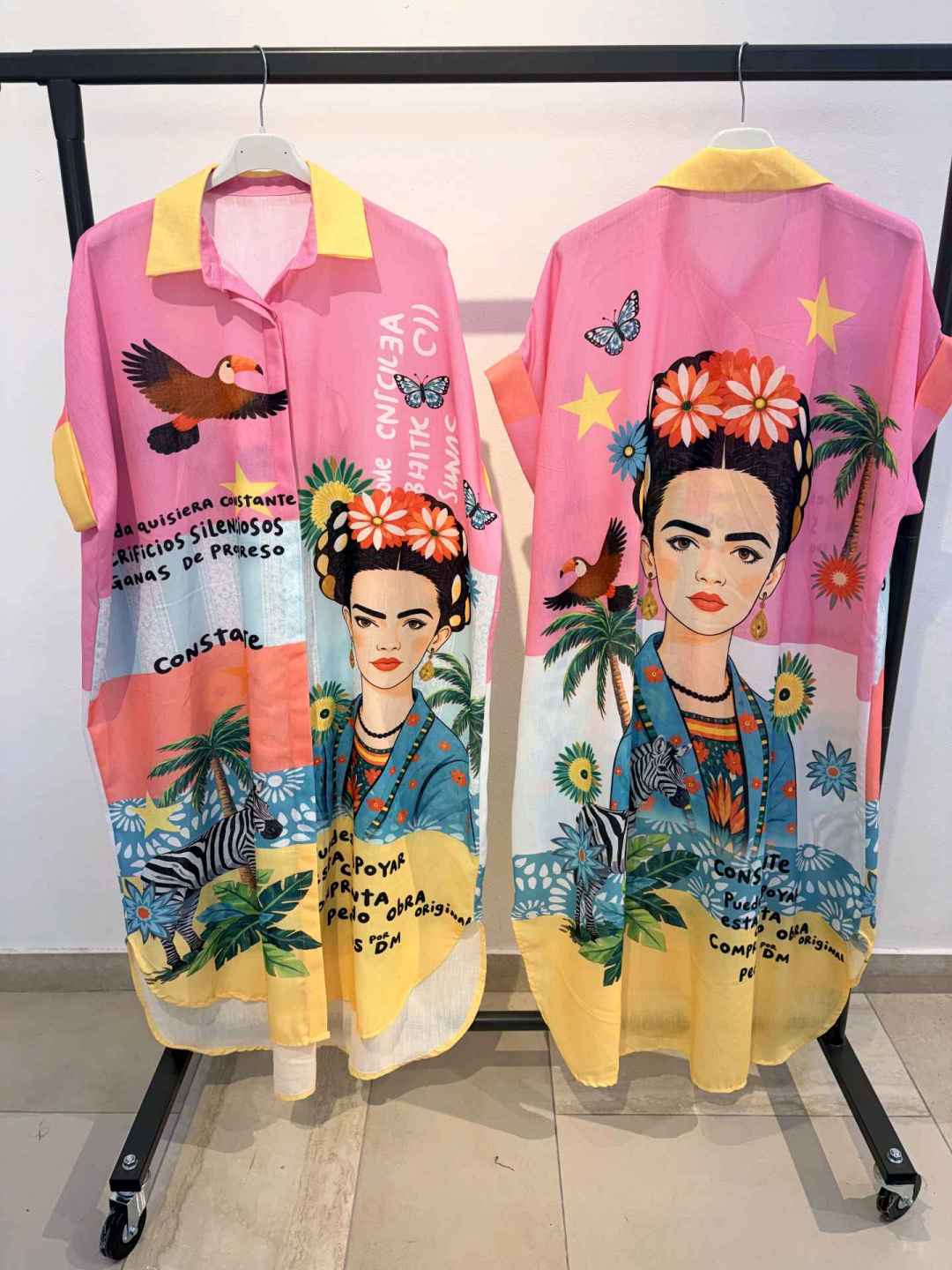 Robe Chemise Longue Imprimée Graphique (x6)