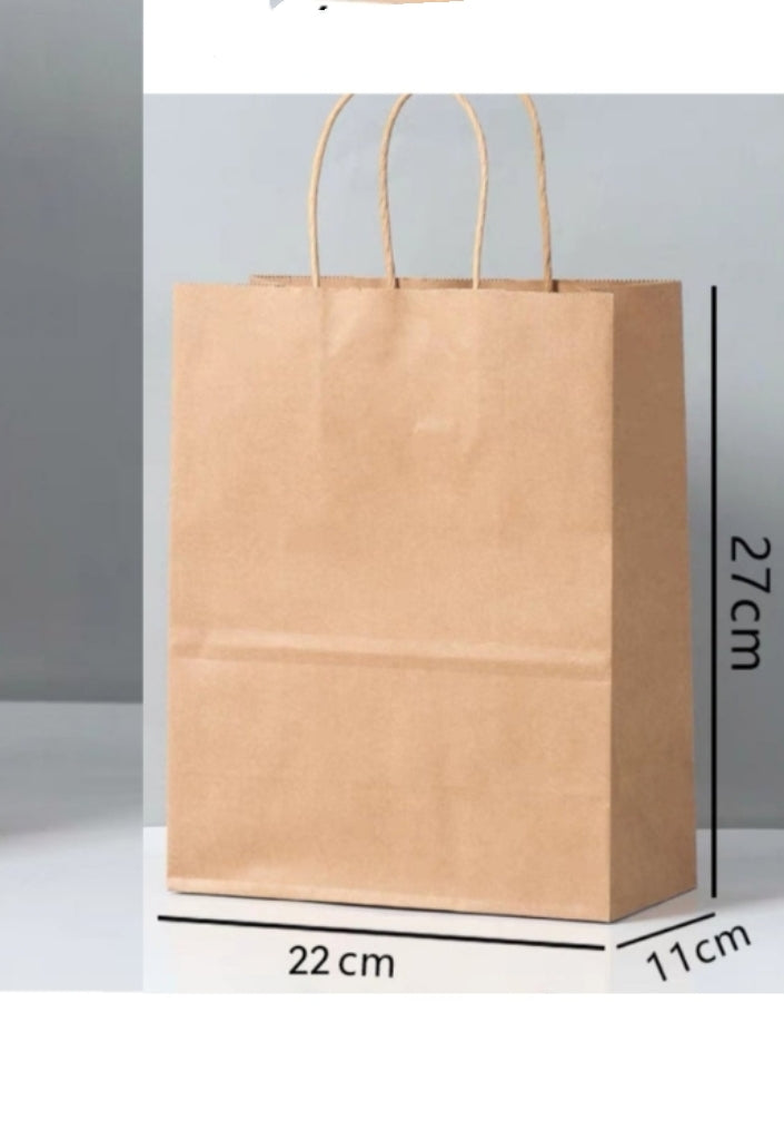 LOT DE 120 -Sacs papier kraft /22*11*27cm (couleurs mélangées)