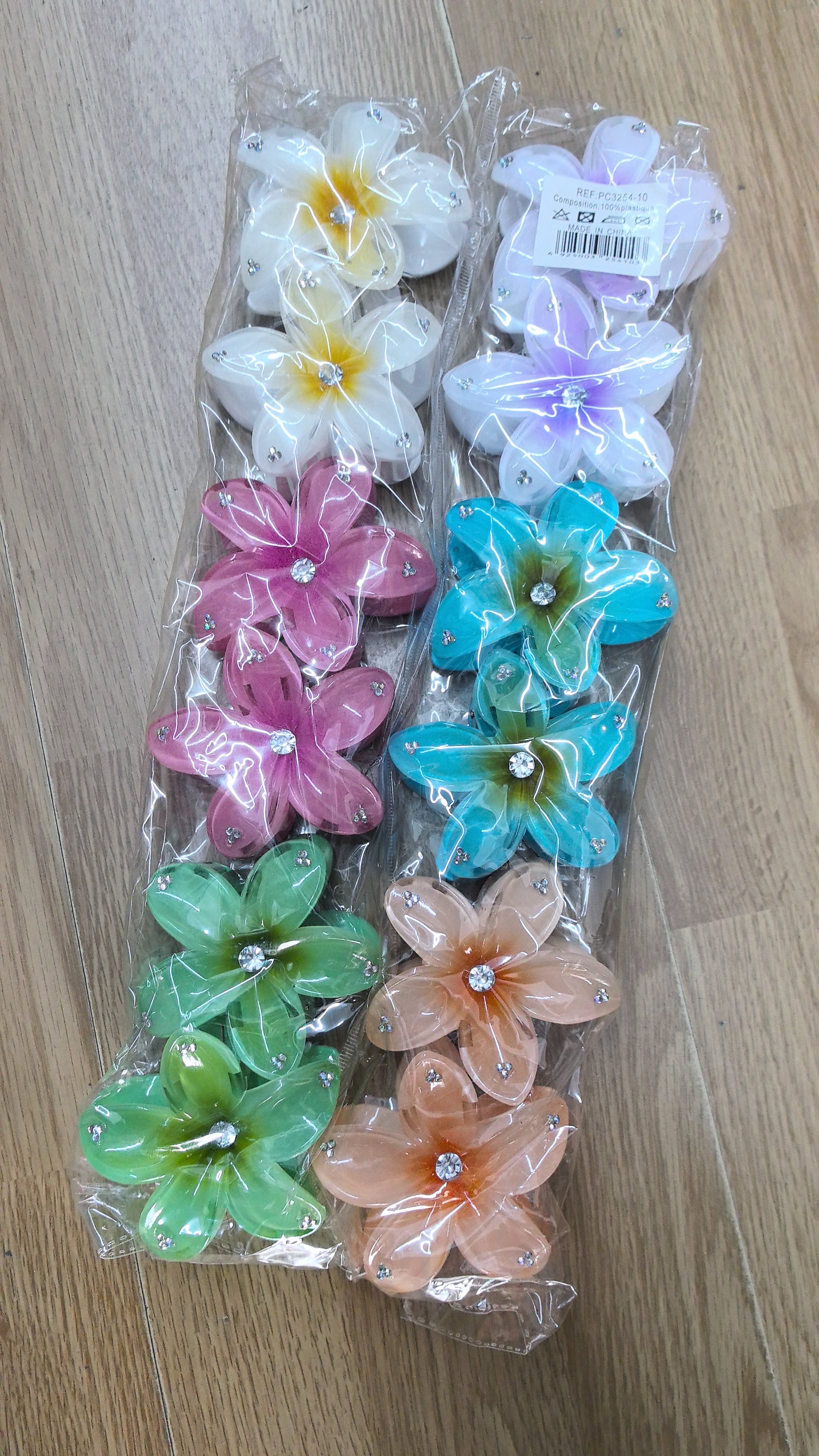 Pinces cheveux fleur de frangipanier (x12)#10