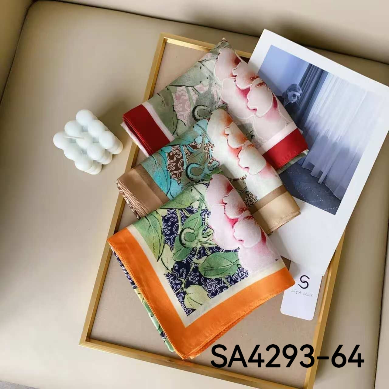 Foulard Carré touche soie 70cmx70cm (x12)#64