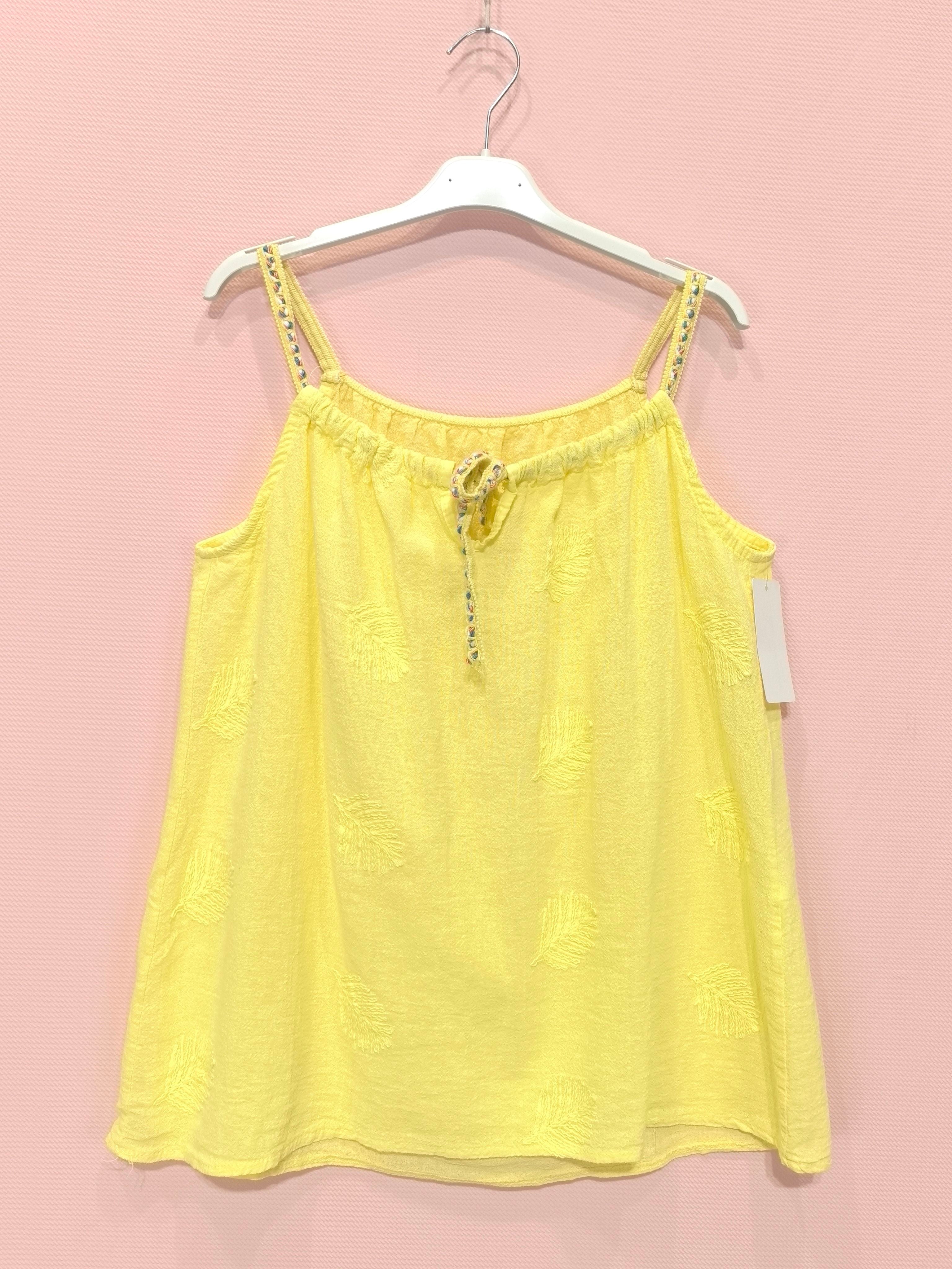 Top bretelles à motifs feuillage brodés (x8)