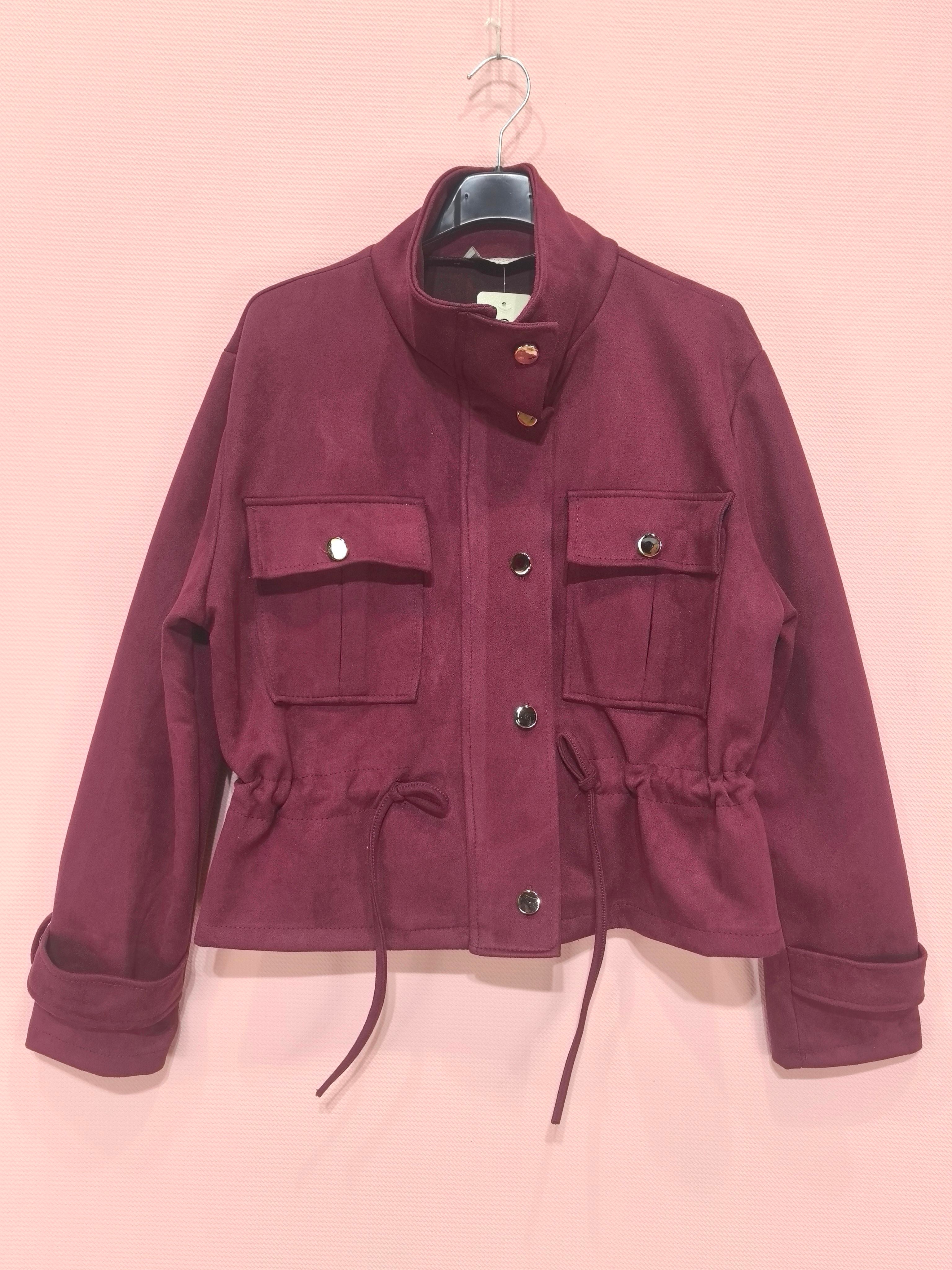 Veste courte en suédine avec poches à rabat(x6)