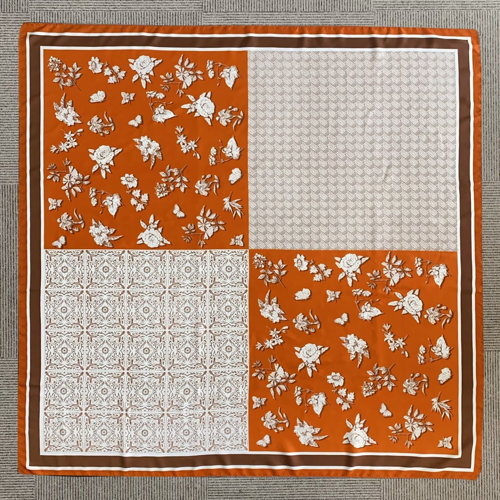 Foulard Carré touche soie 130×130cm (x6)#34