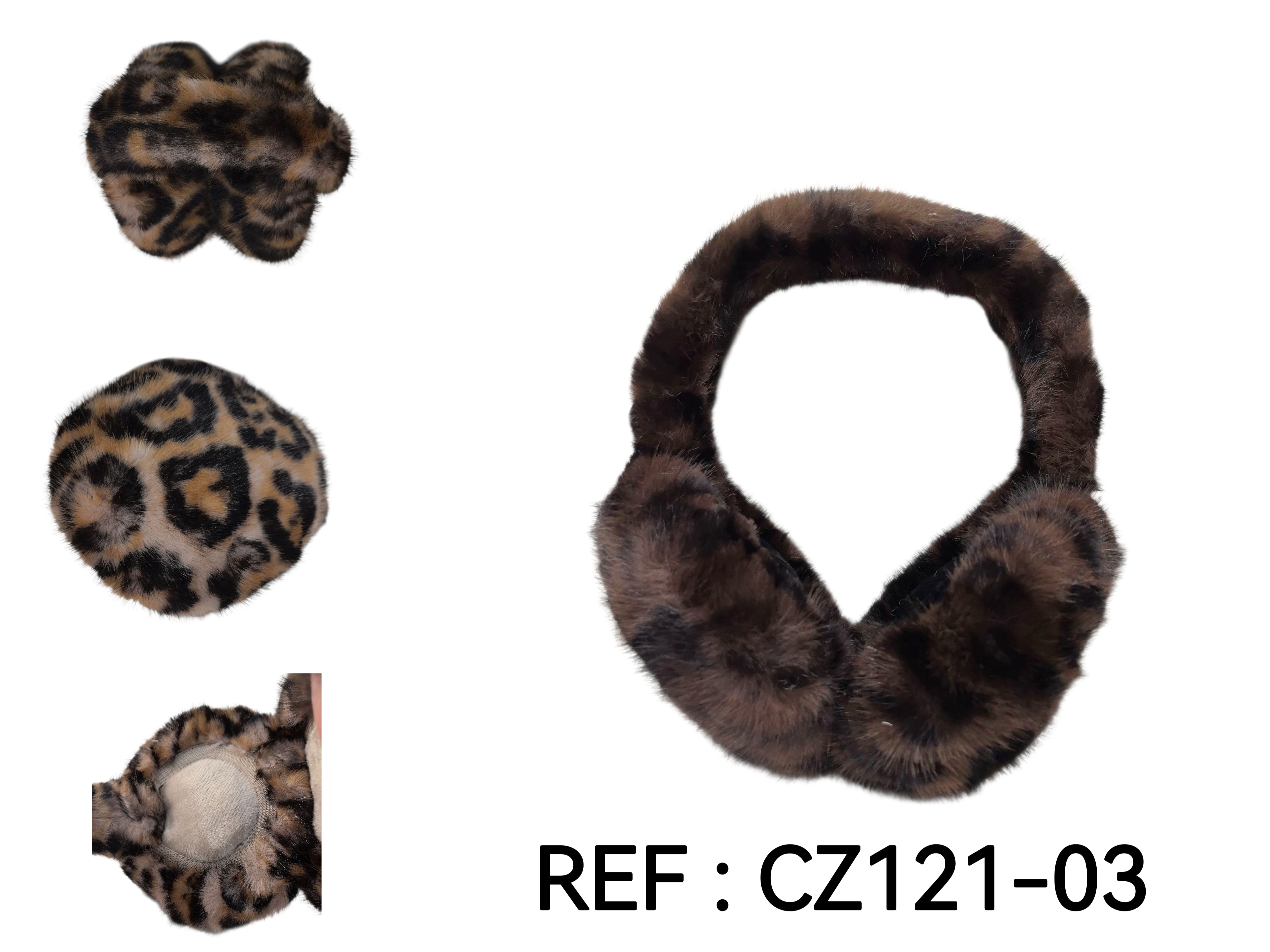 Cache-oreilles fourrure motif Léopard (12)#3