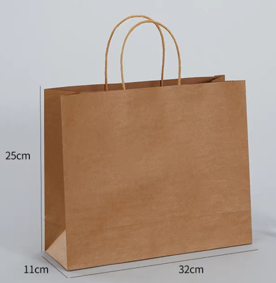 LOT DE 120-Sacs papier kraft /32*11*25cm (couleurs mélangées)