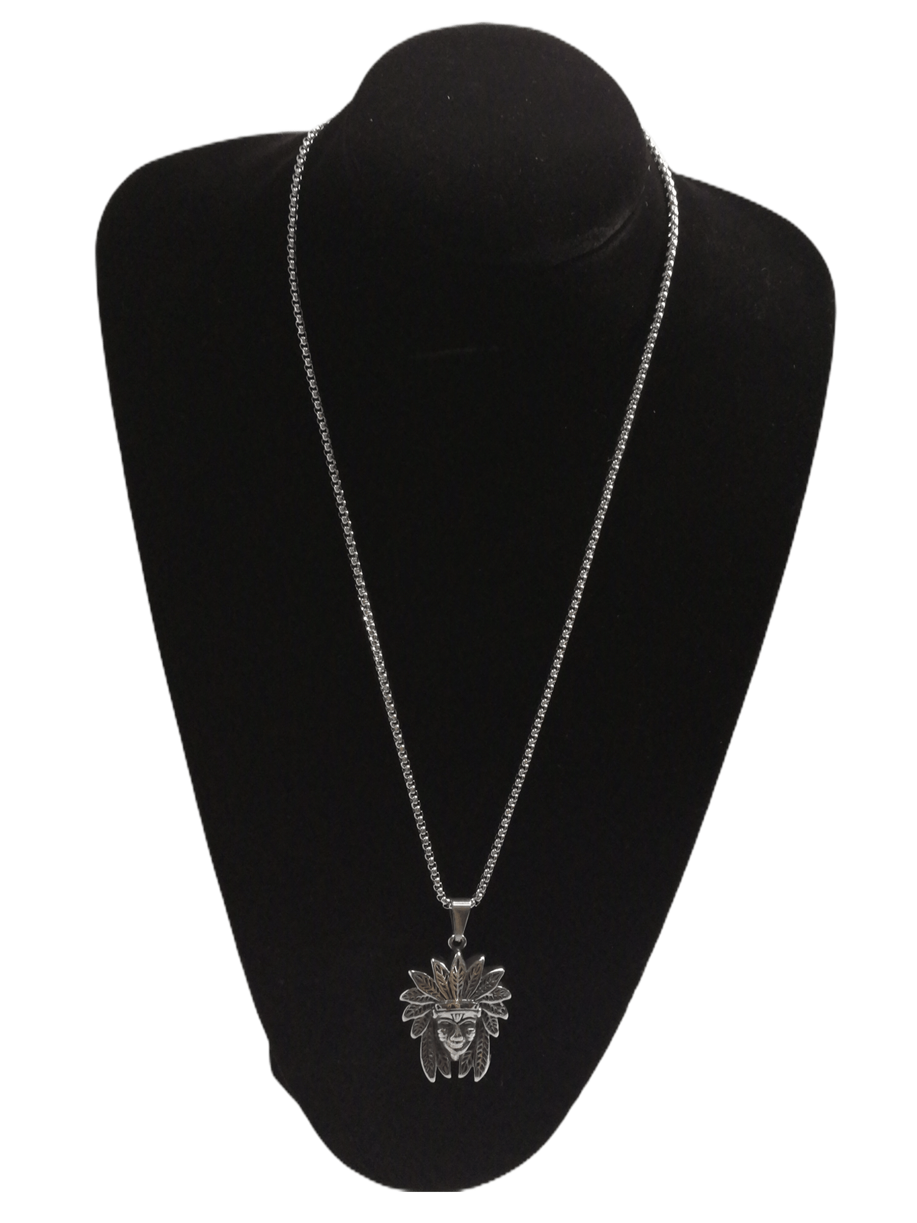 HOMME - LOT DE 2 - Collier pendentif indien acier inoxydable 5,00€/unité | Grossiste-pro