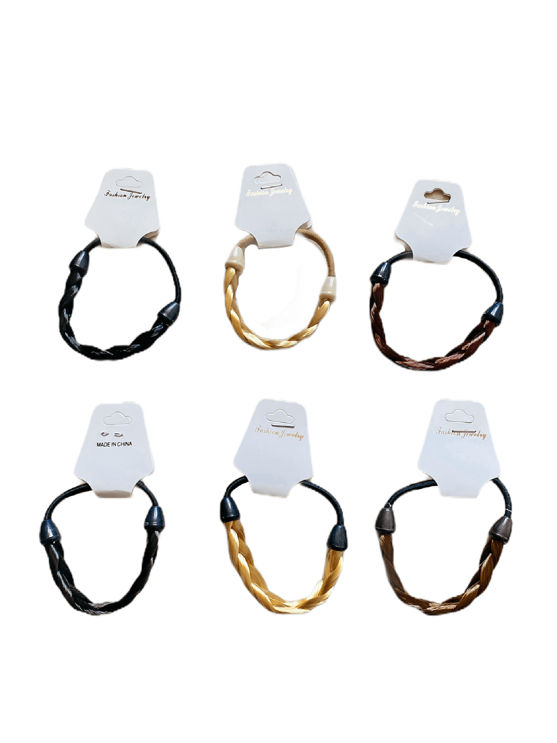 LOT DE 12 - Élastiques cheveux tressés 0,50€/unité | Grossiste-pro