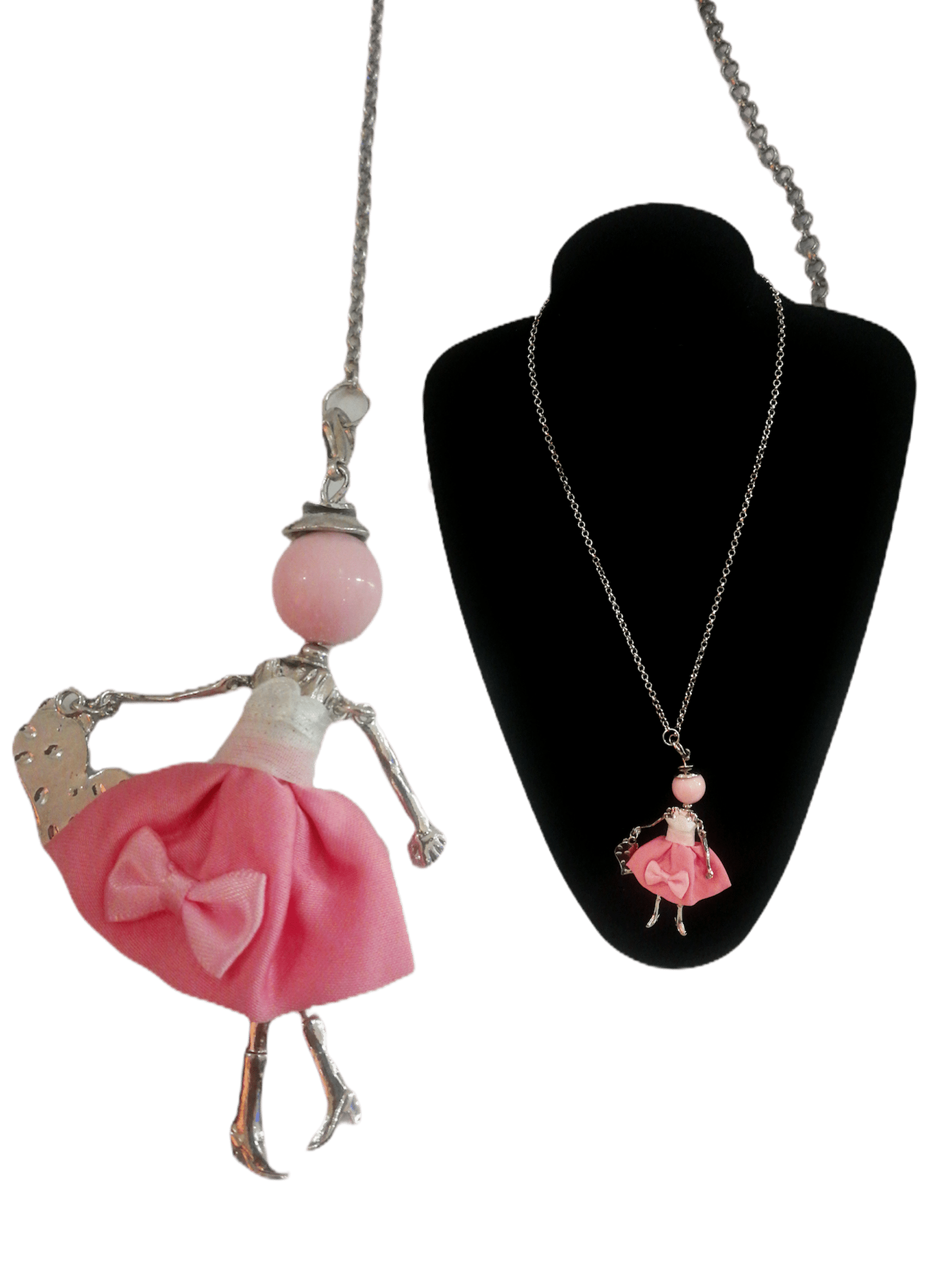 DESTOCKAGE Colliers sautoir pendentif poupée robe (x12) 1,50€/unité | Grossiste-pro