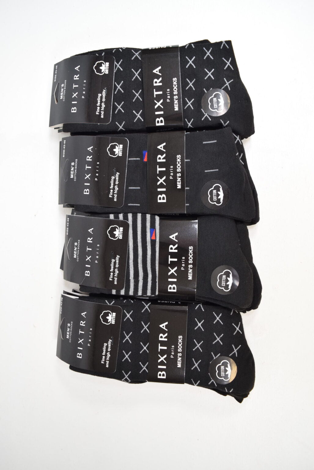 Chaussettes Homme noir Motifs Mélangés (x24)