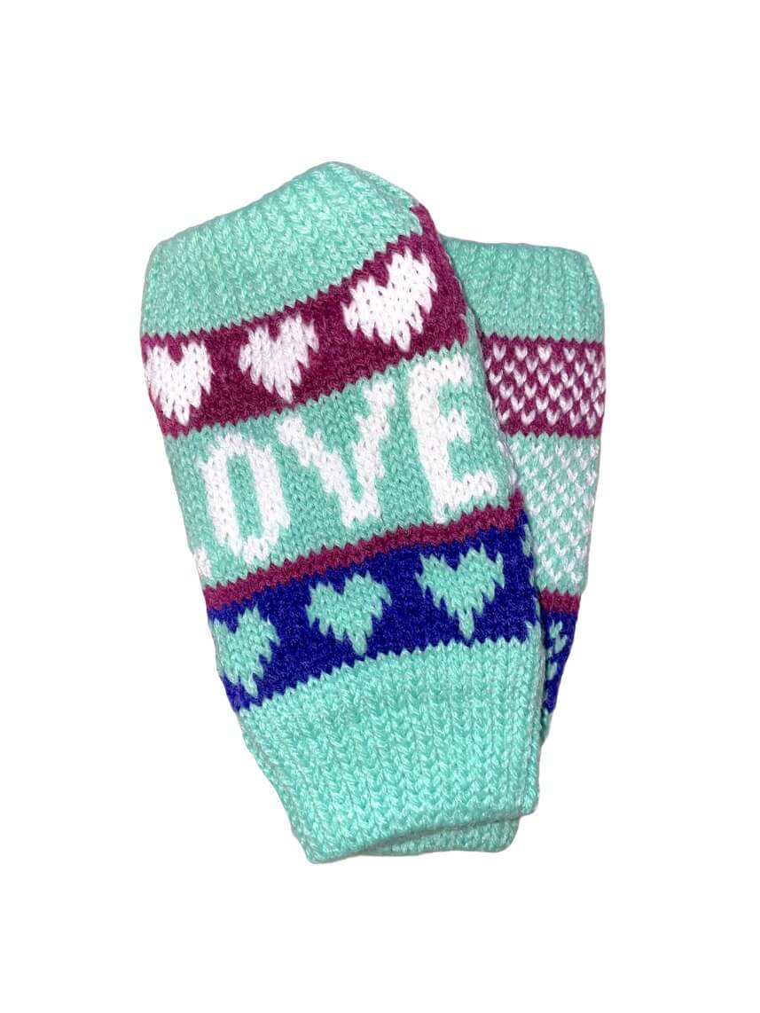 Gants mitaines fourrées enfant LOVE (x12)
