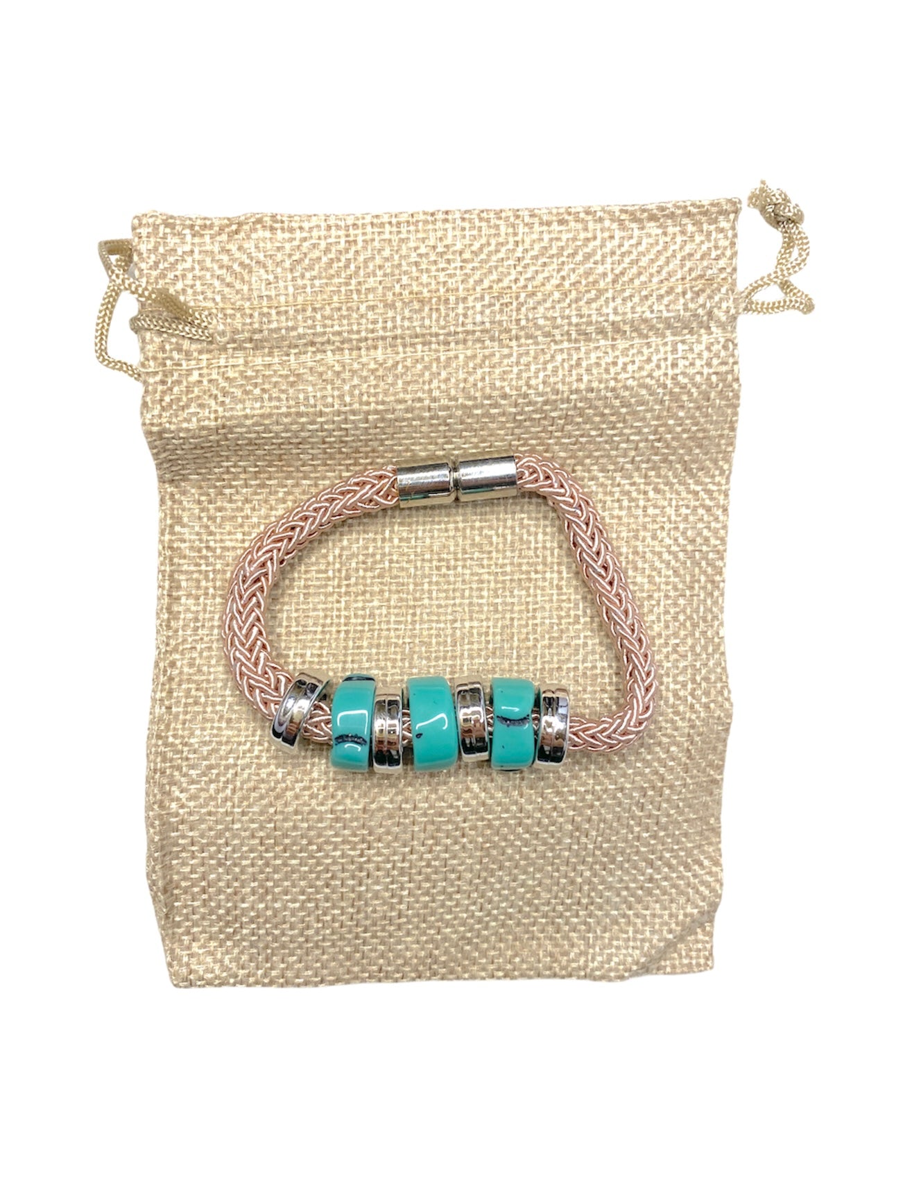 Bracelet fantaisie tresse rond couleurs mélange #ZBR120(x12)