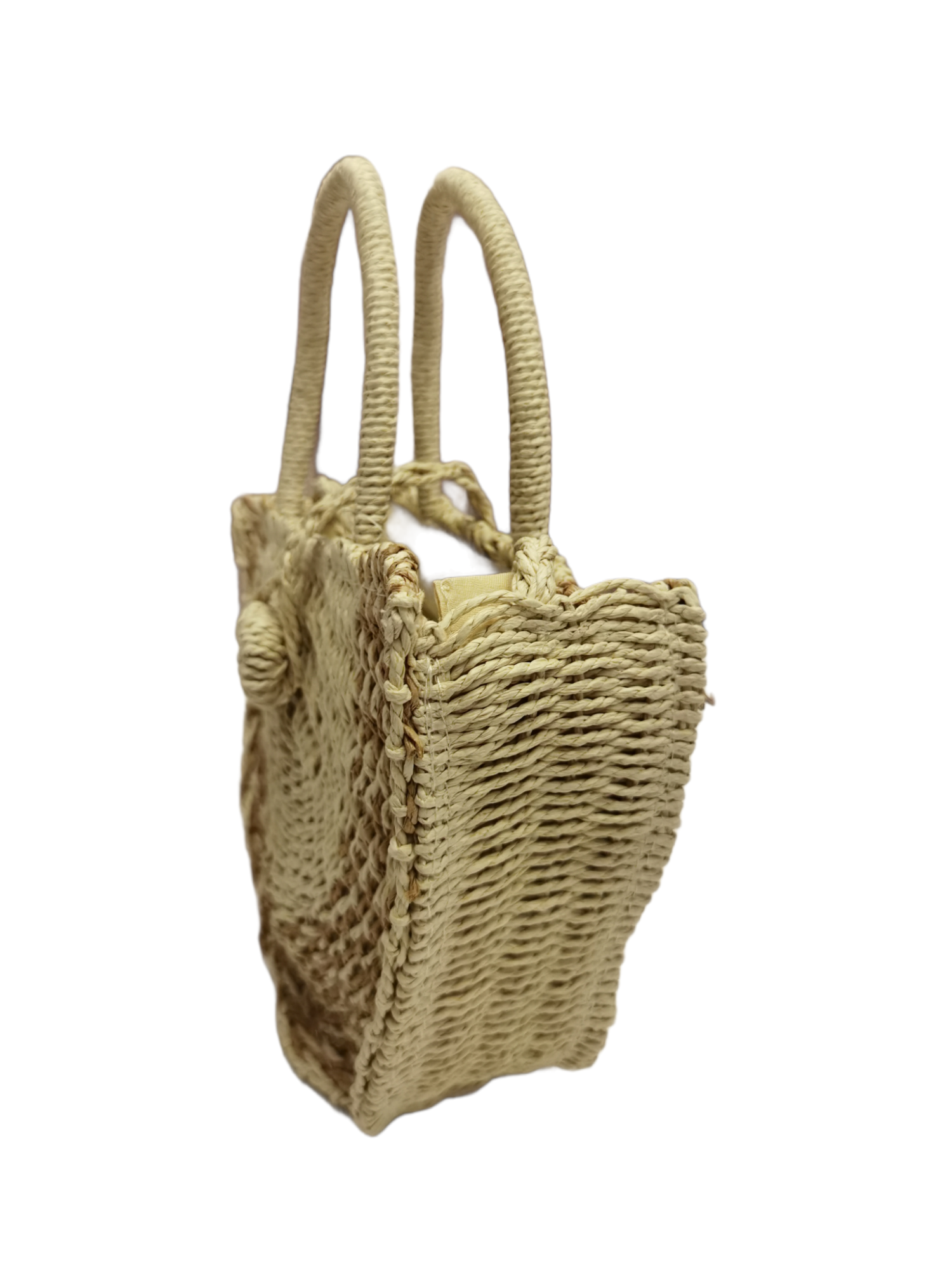 Sac panier paille semi-rond (x3)