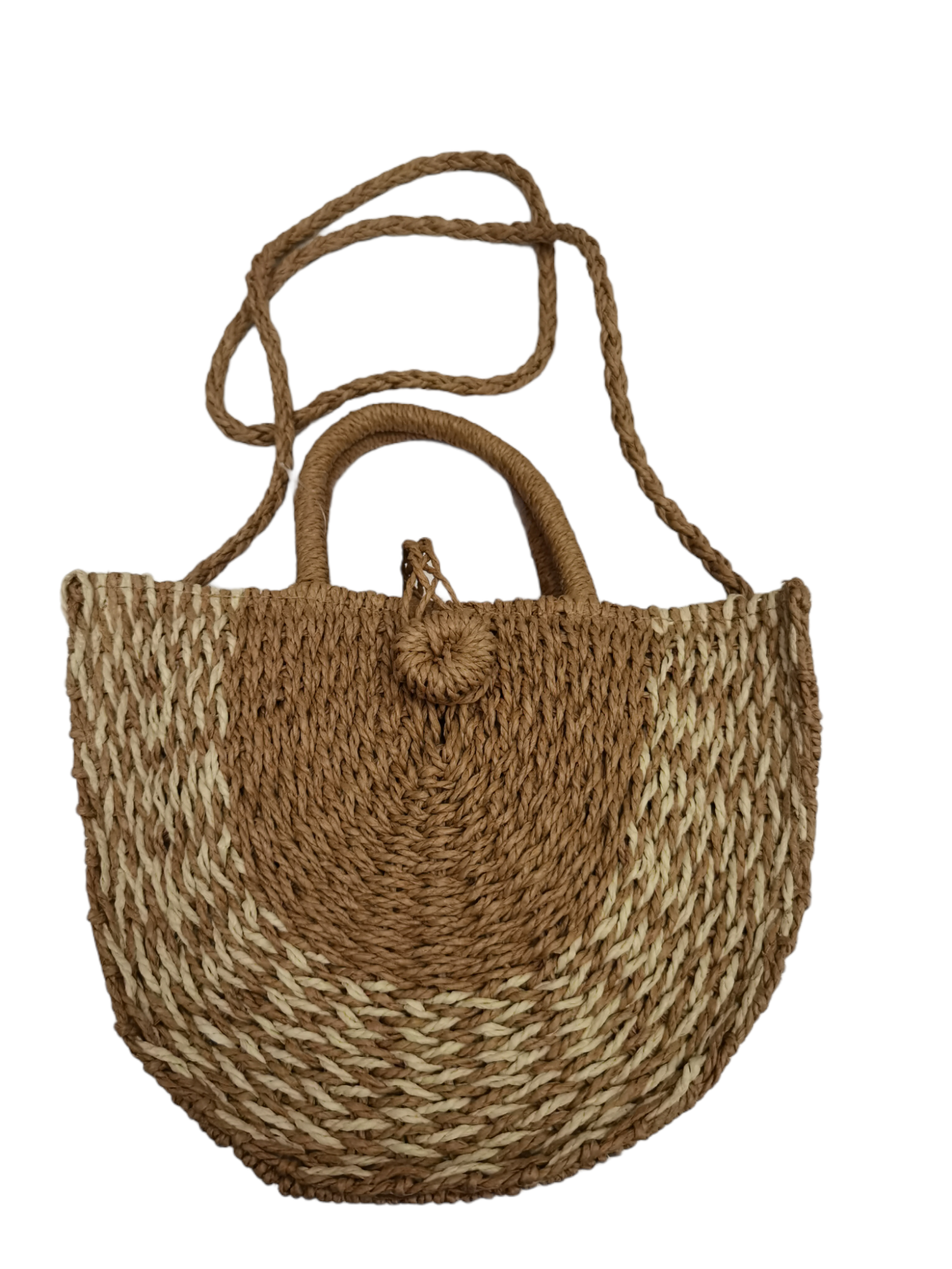 Sac panier paille semi-rond (x3)