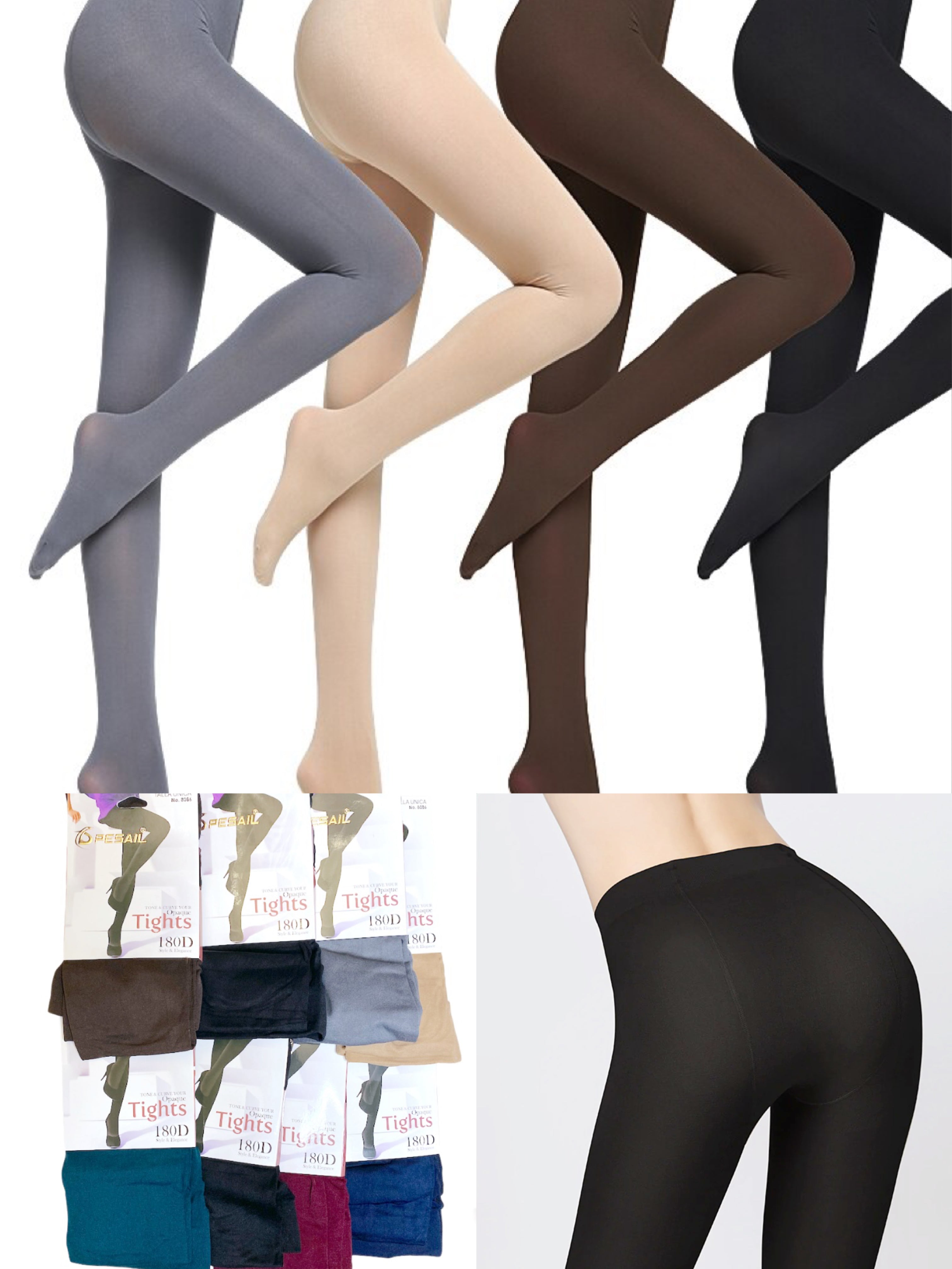 Collants couleurs mélangées opaque 180 deniers (x12)