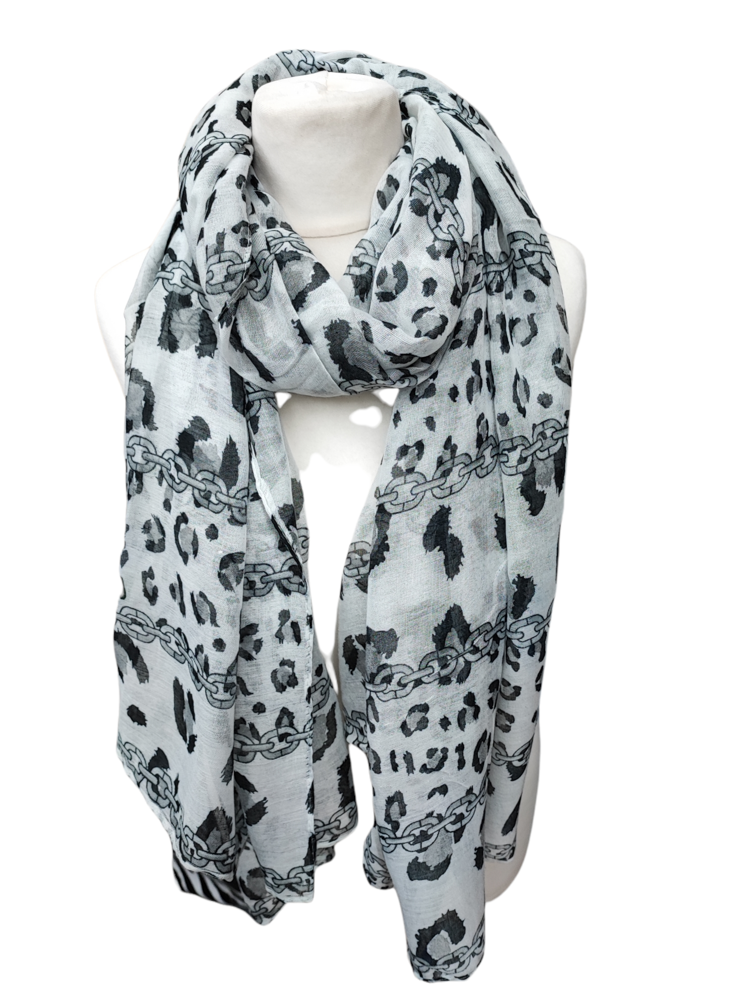Foulard motifs léopard ancre (x12)