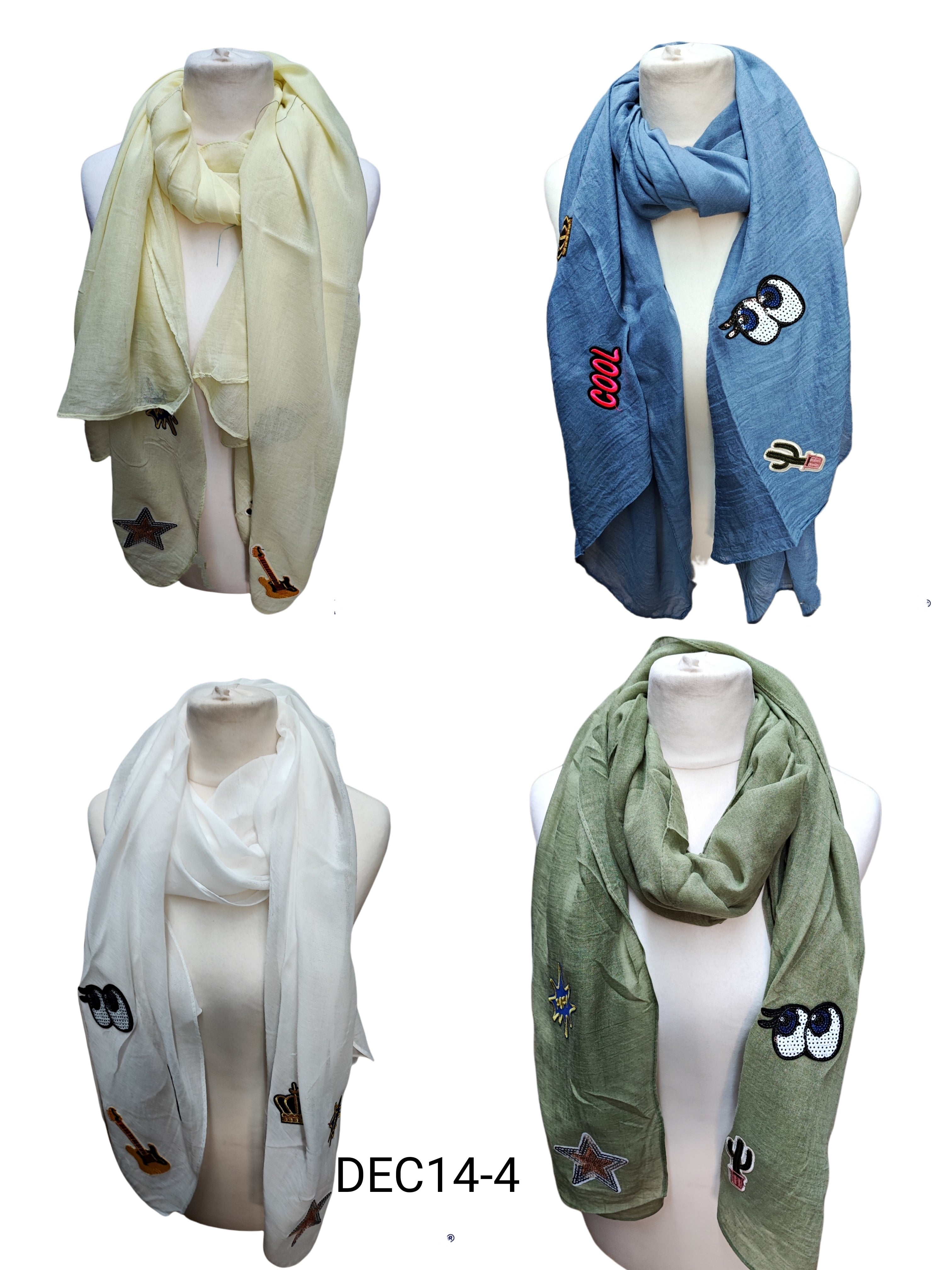 Foulard châle Ecusson brodé thermocollant(x12)