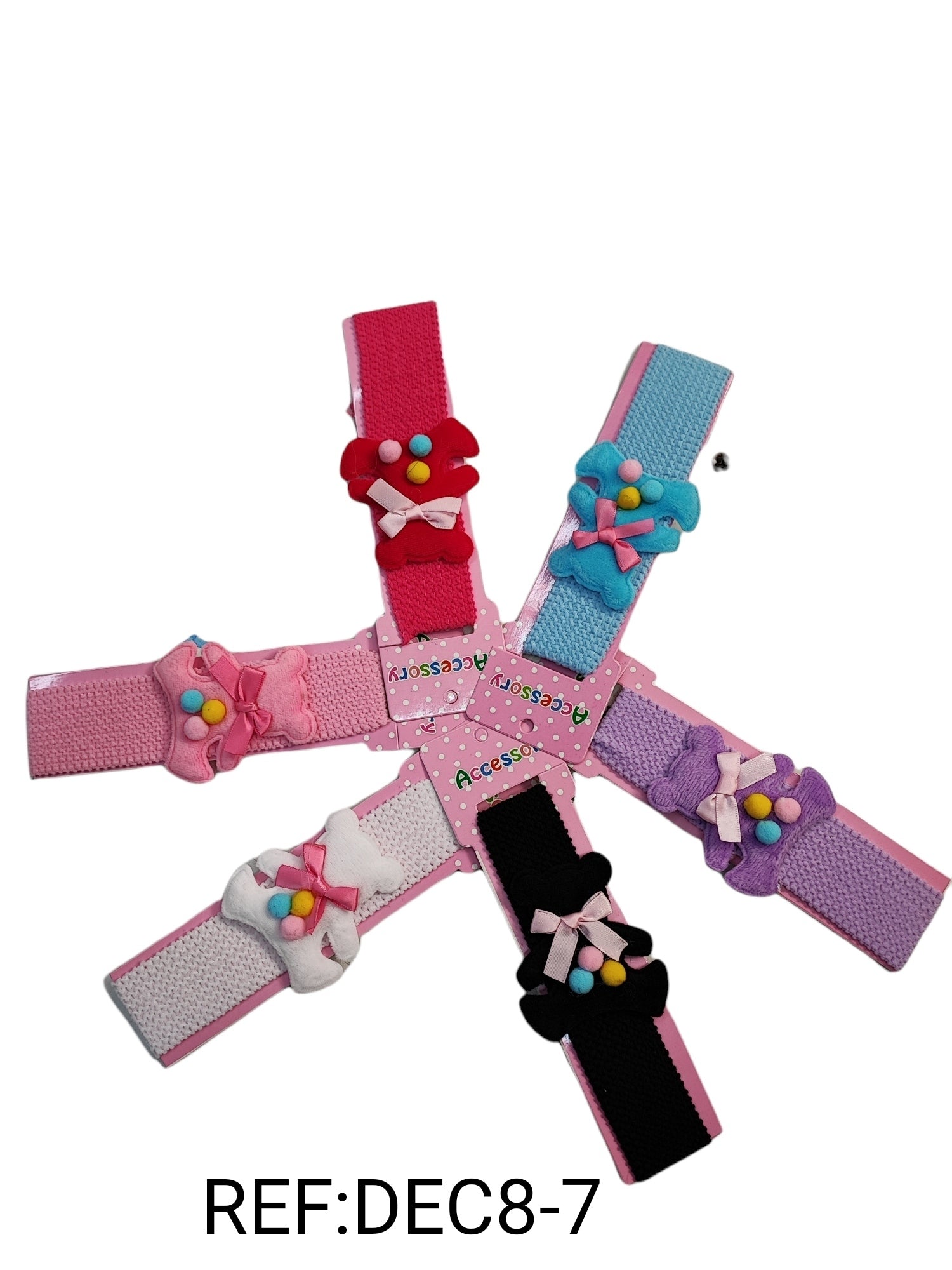 Bandeaux enfant motif ours (x12)