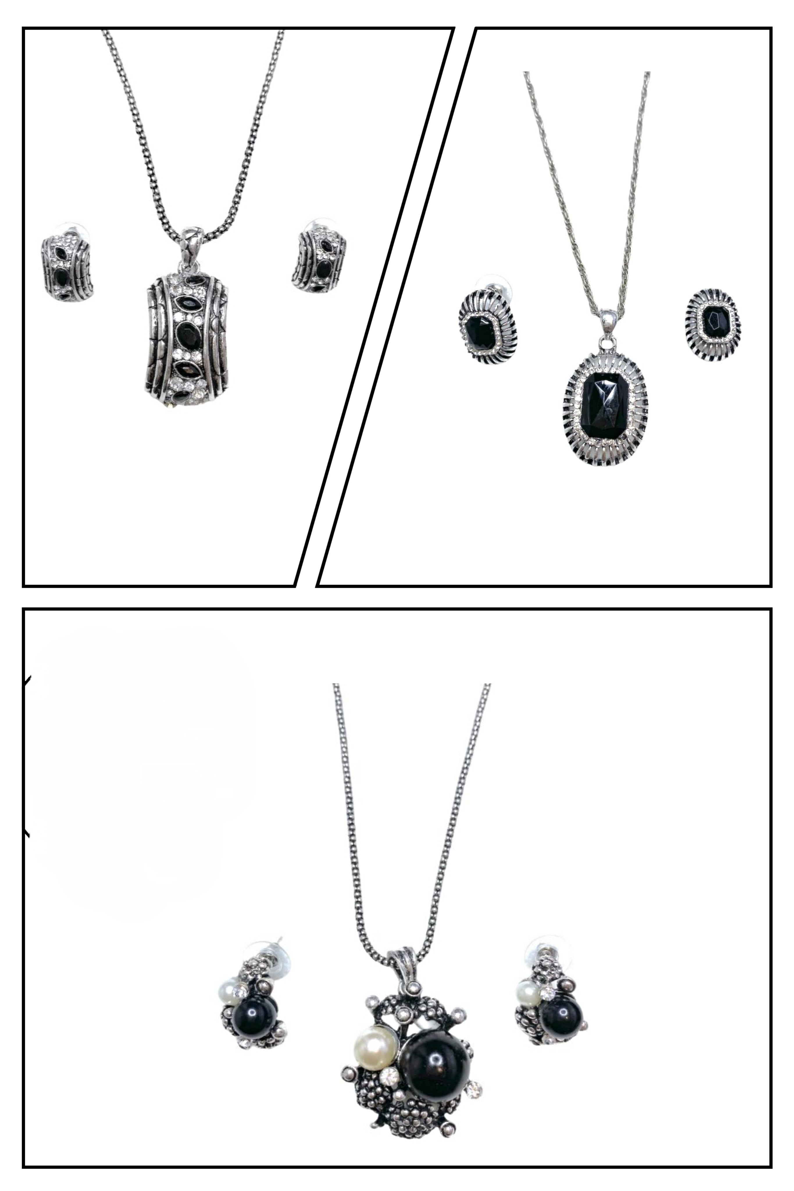 Parure fresque pierre Collier + Boucles d'oreilles (x12)
