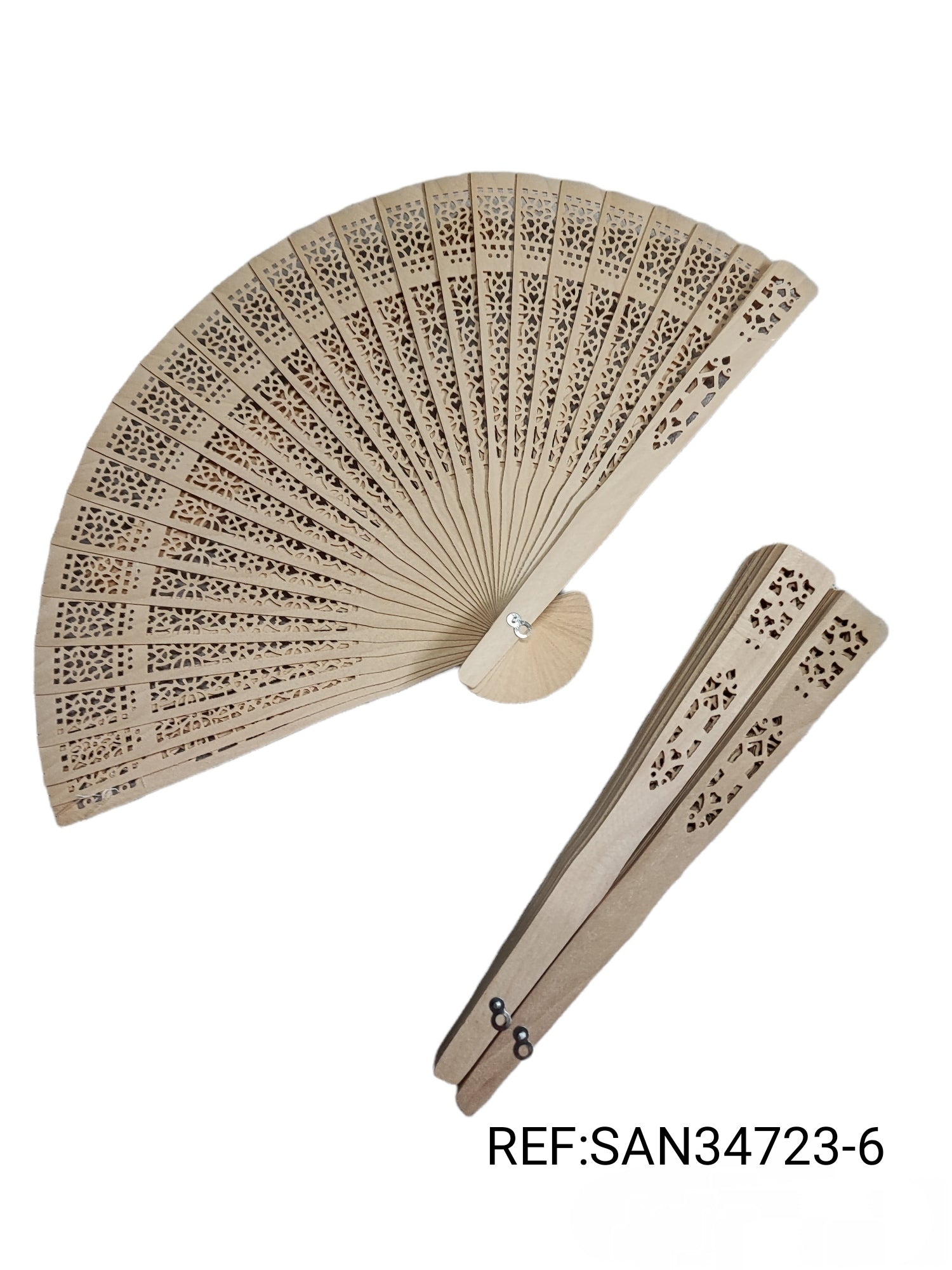 Éventails bois naturel (x12)