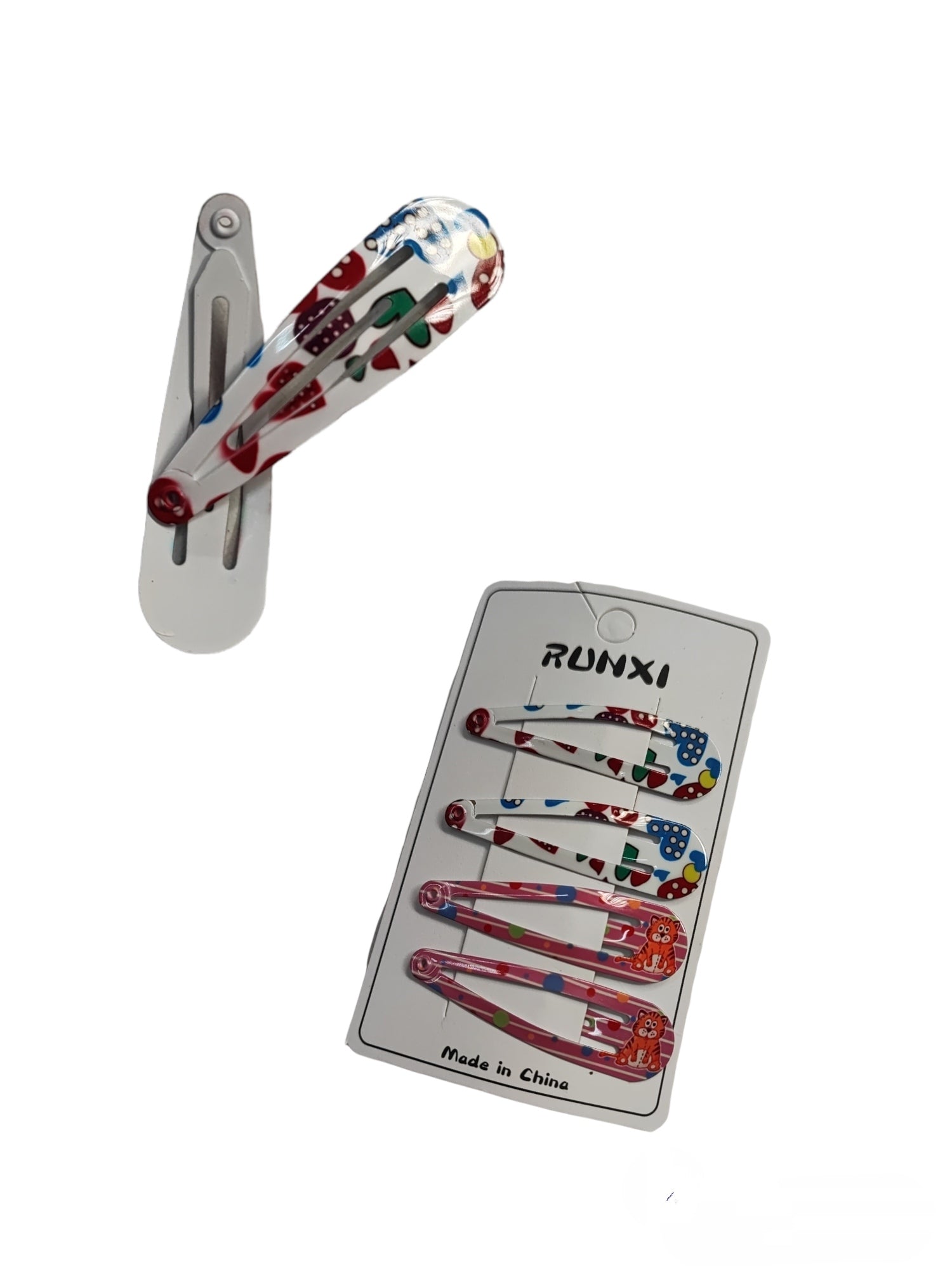 Plaque de 4 Barrettes enfant motif mélange (2x12)