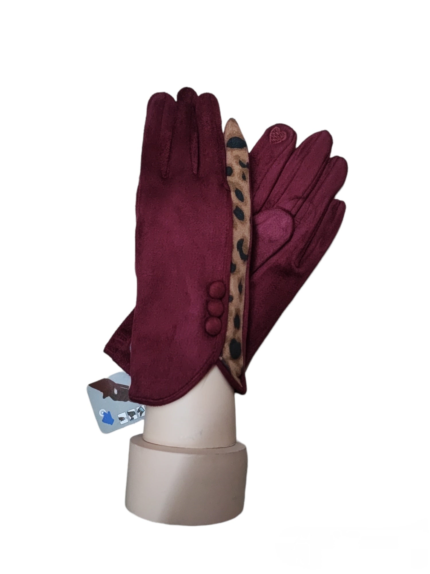 Gants tactiles motif léopard doublure (x12)