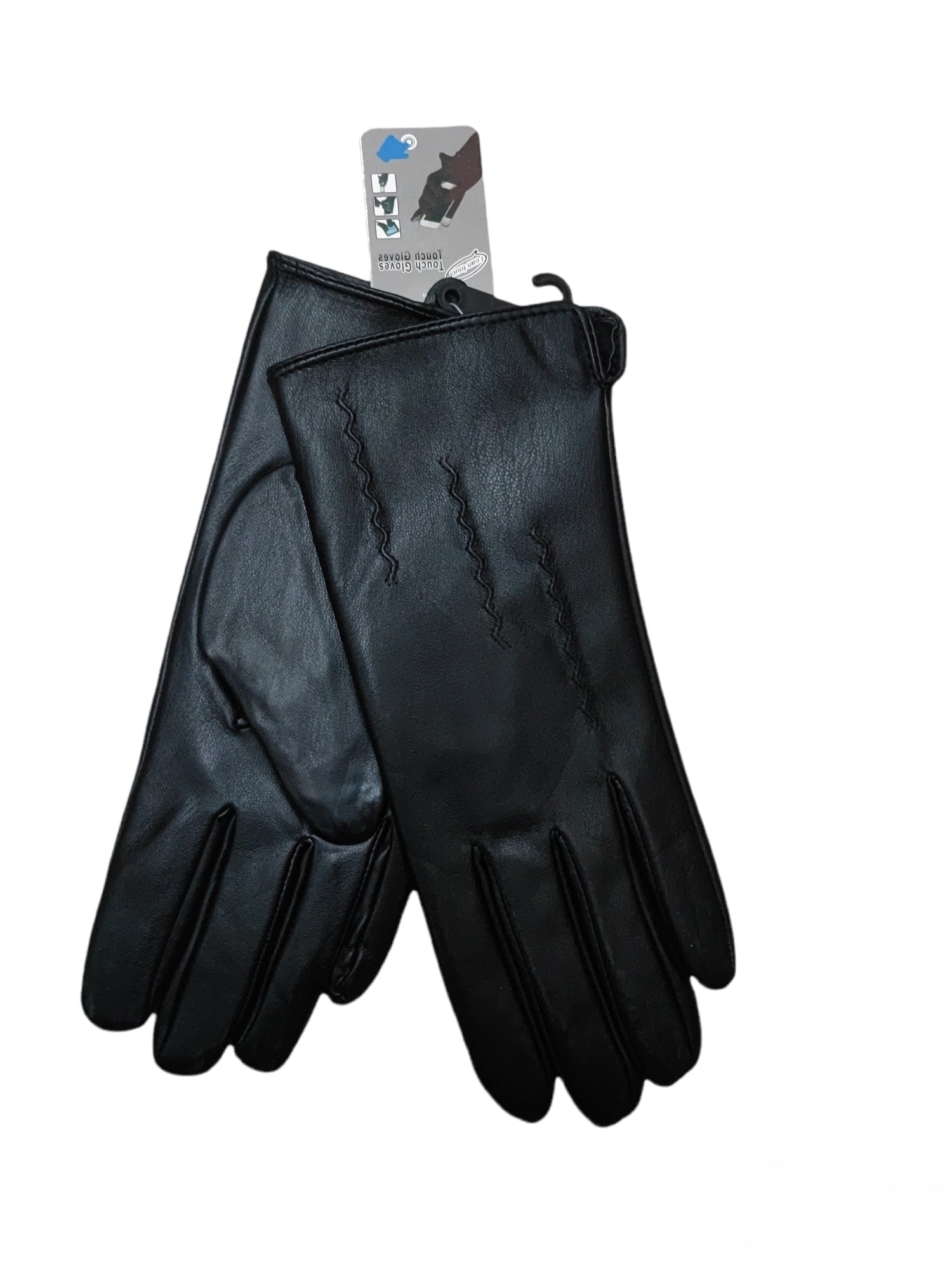 Gants tactiles simples simili-cuir (x6)