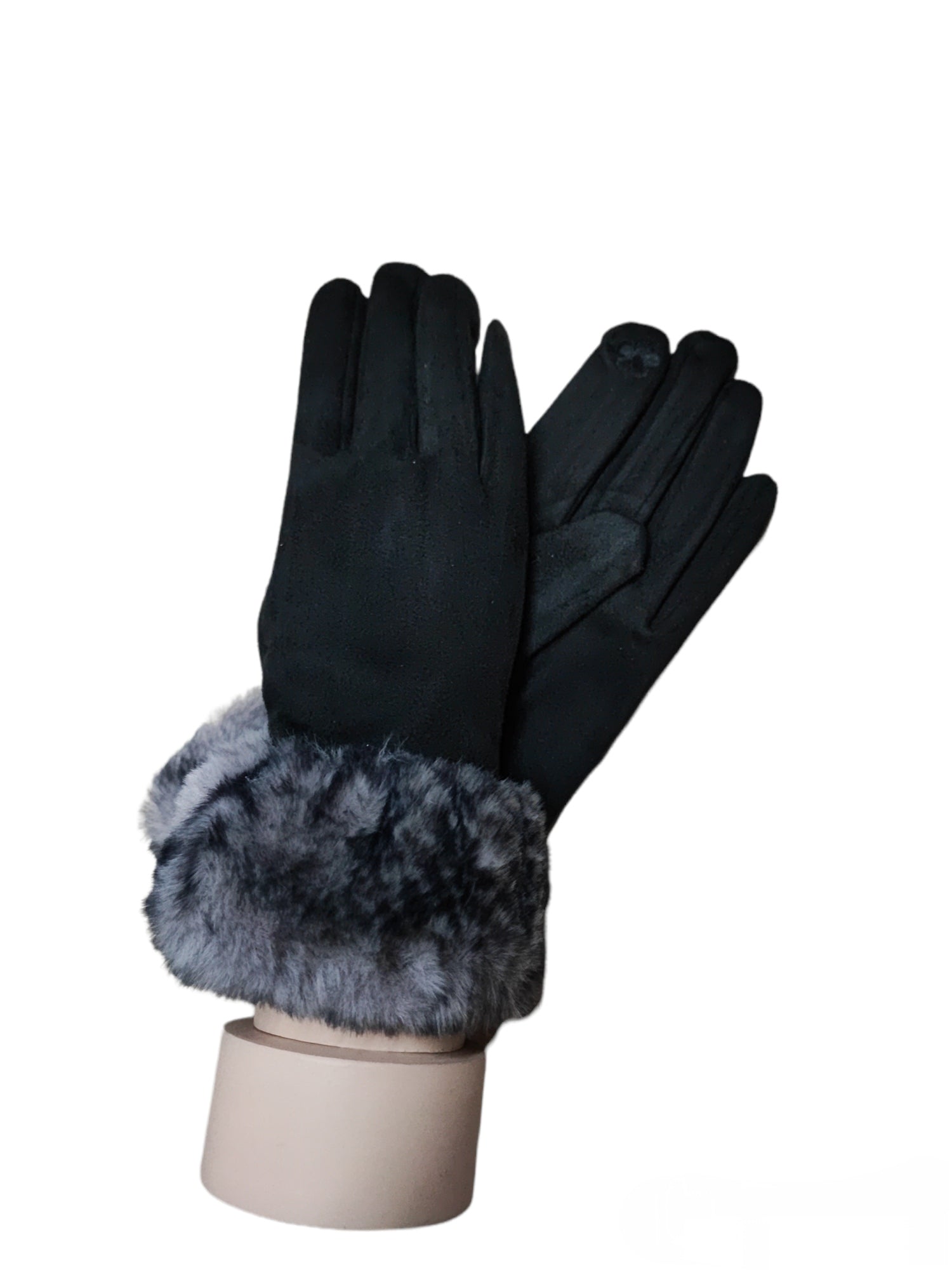 Gants tactiles Façon Cuir Fourrure