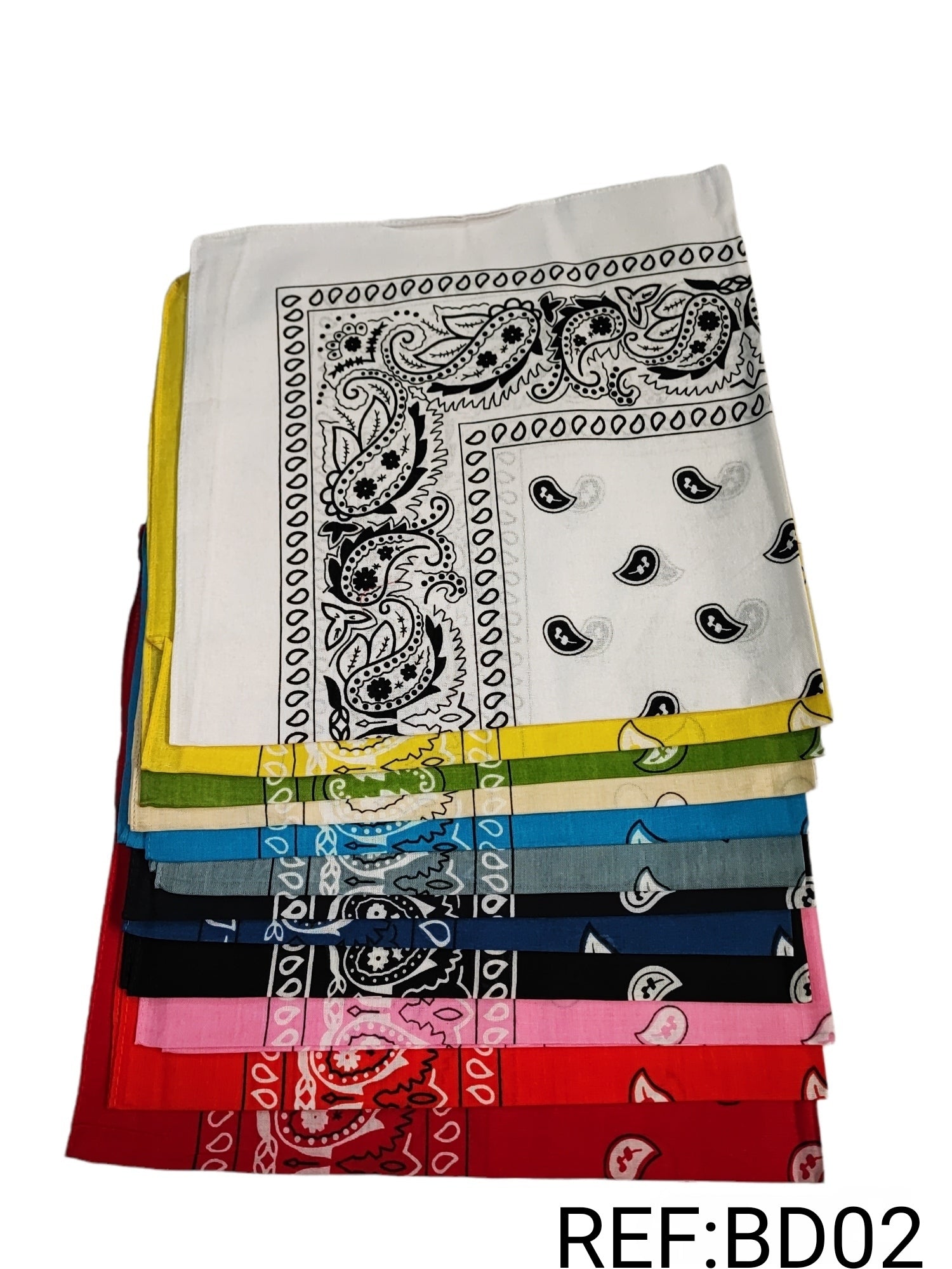 Bandana 100% coton Motif Paisley - paquet couleurs mélangés (x12) #3