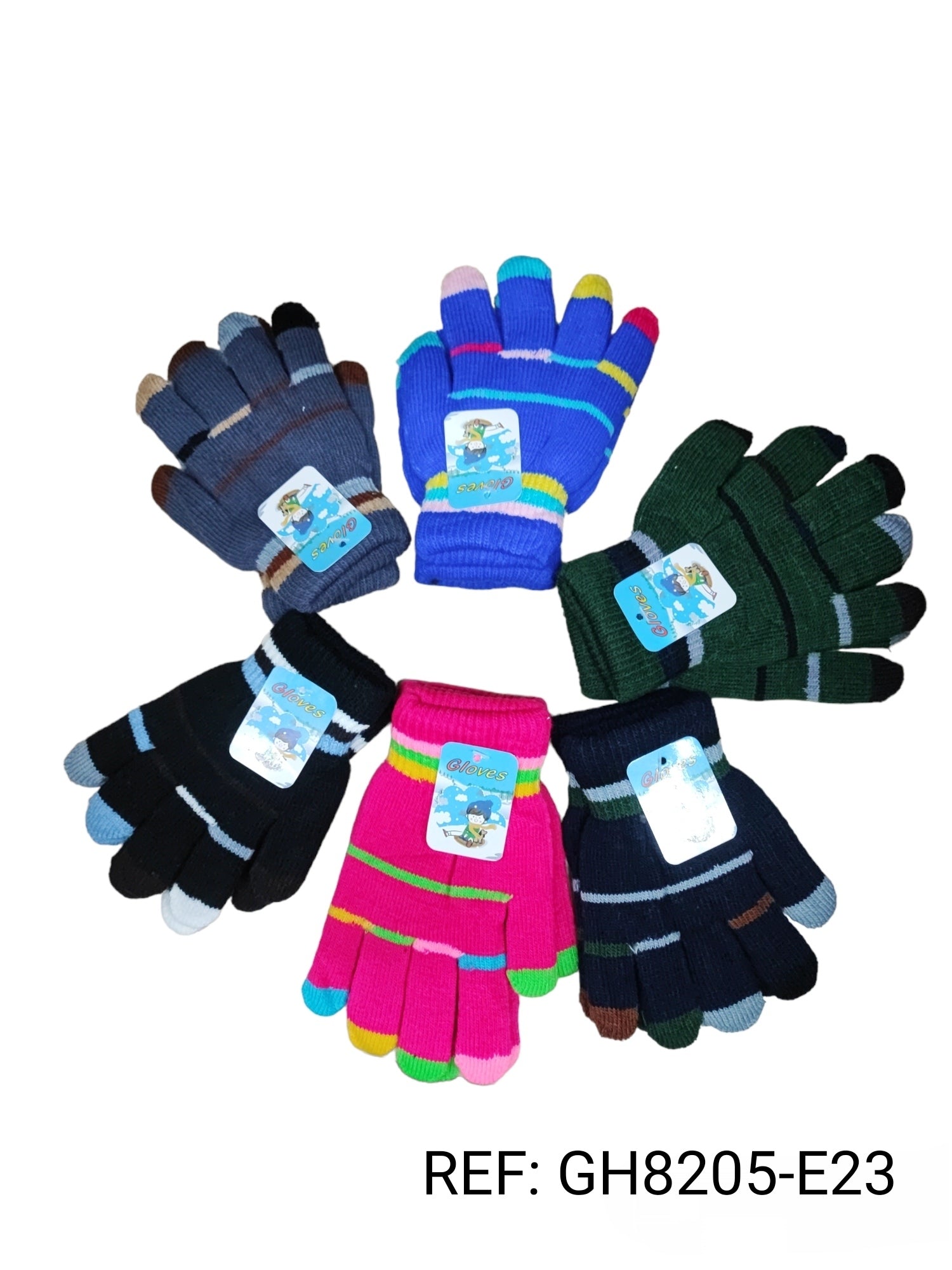 Gants enfant rayé 5/10ans (x12) #23